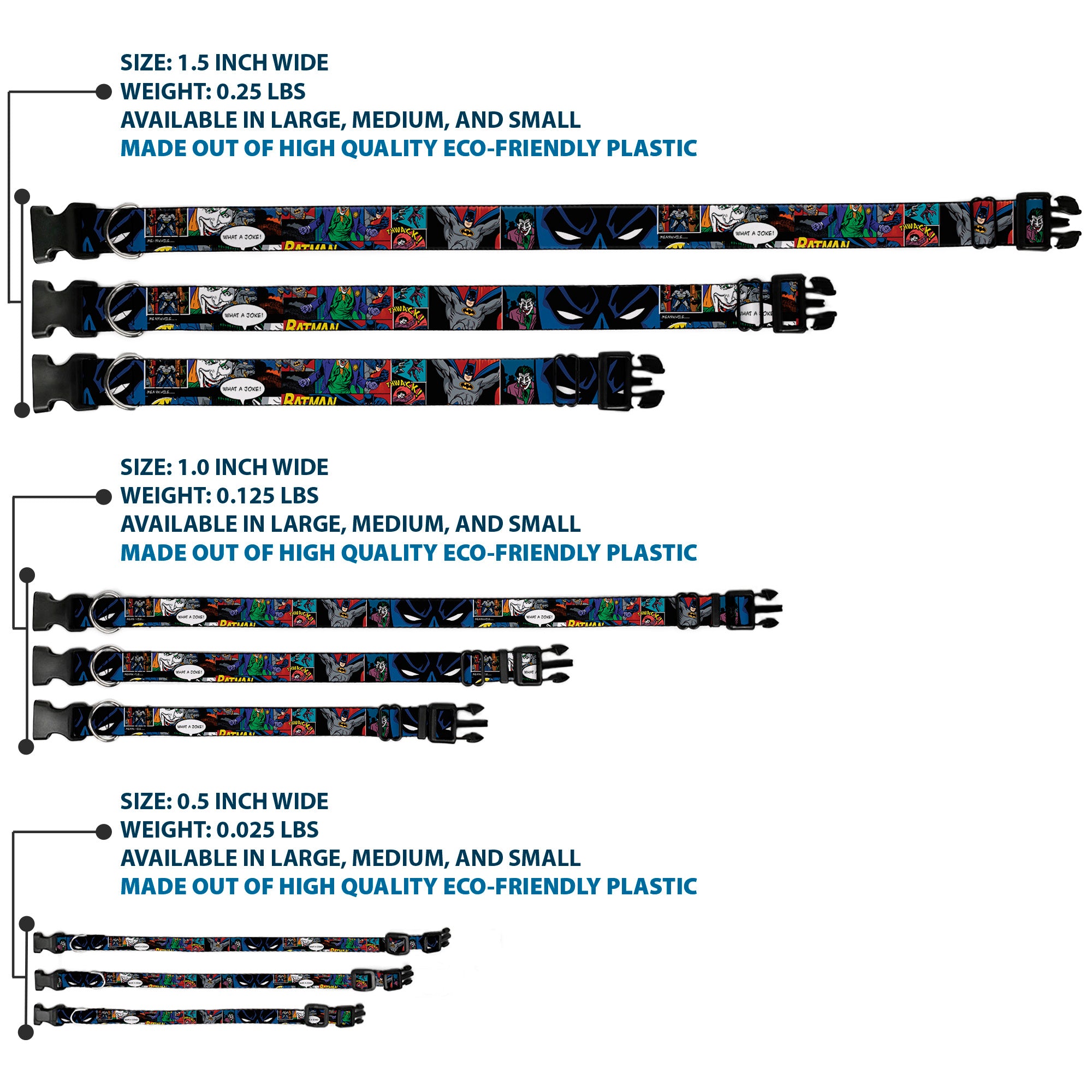 Plastic Clip Collar - Batman & Joker Comic Strip Plastic Clip Collars DC Comics