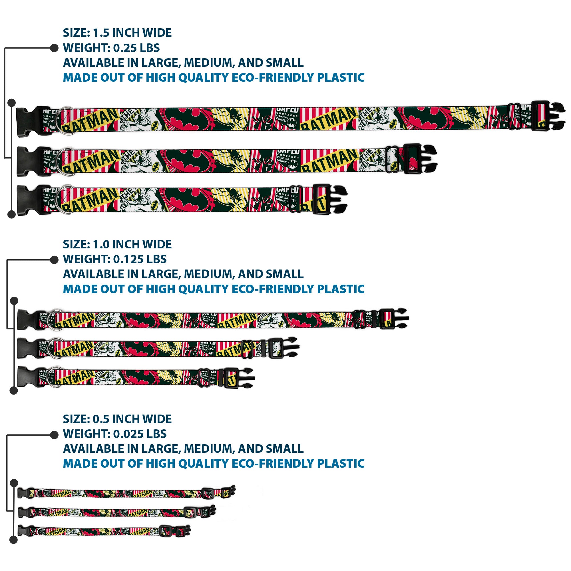 Plastic Clip Collar - Batman Caped Crusader Plastic Clip Collars DC Comics