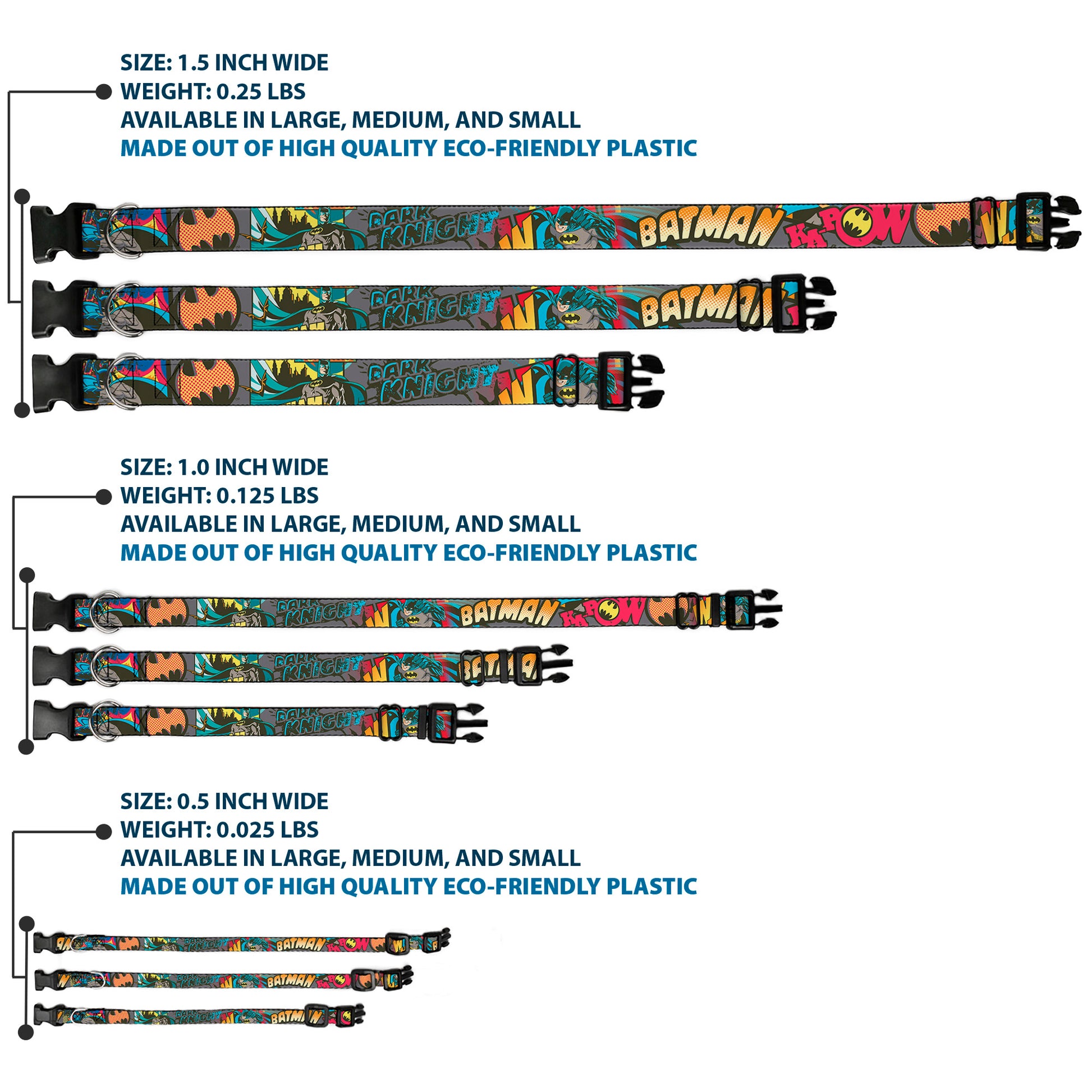 Plastic Clip Collar - Batman Dark Knight Plastic Clip Collars DC Comics