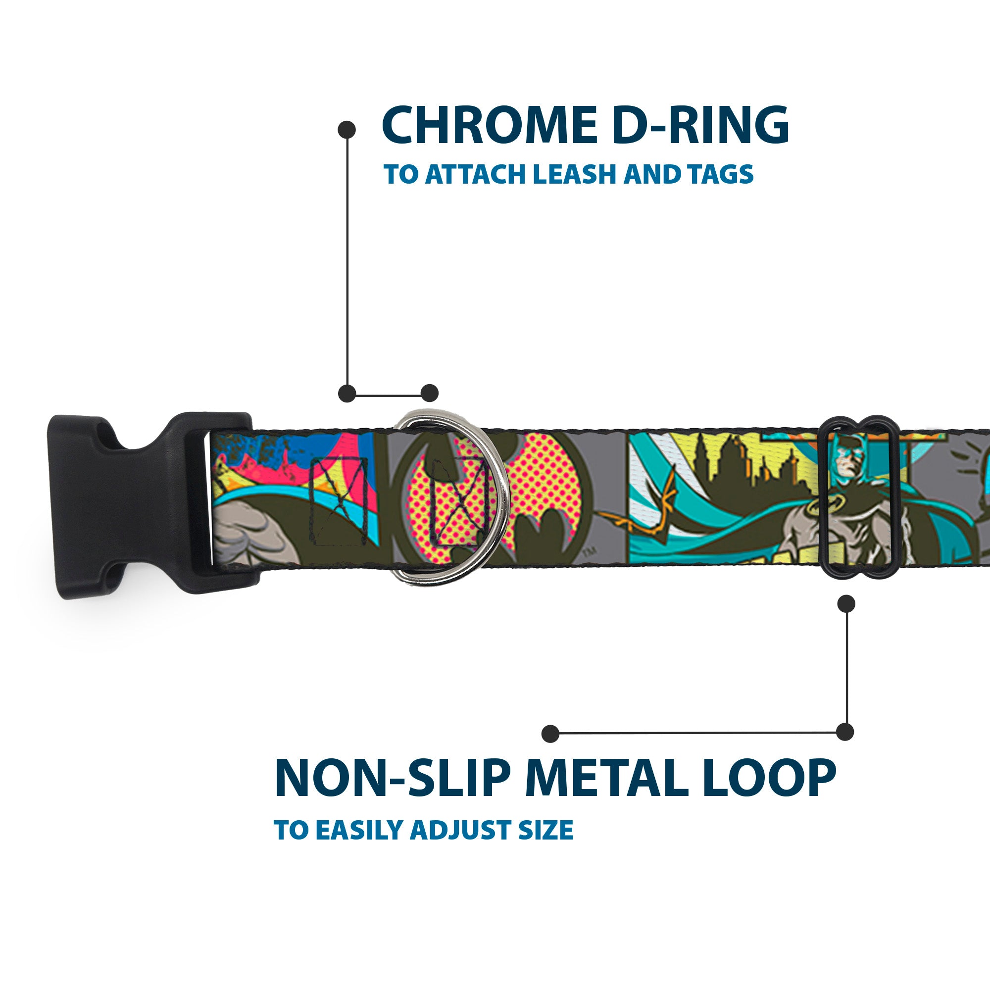 Plastic Clip Collar - Batman Dark Knight Plastic Clip Collars DC Comics