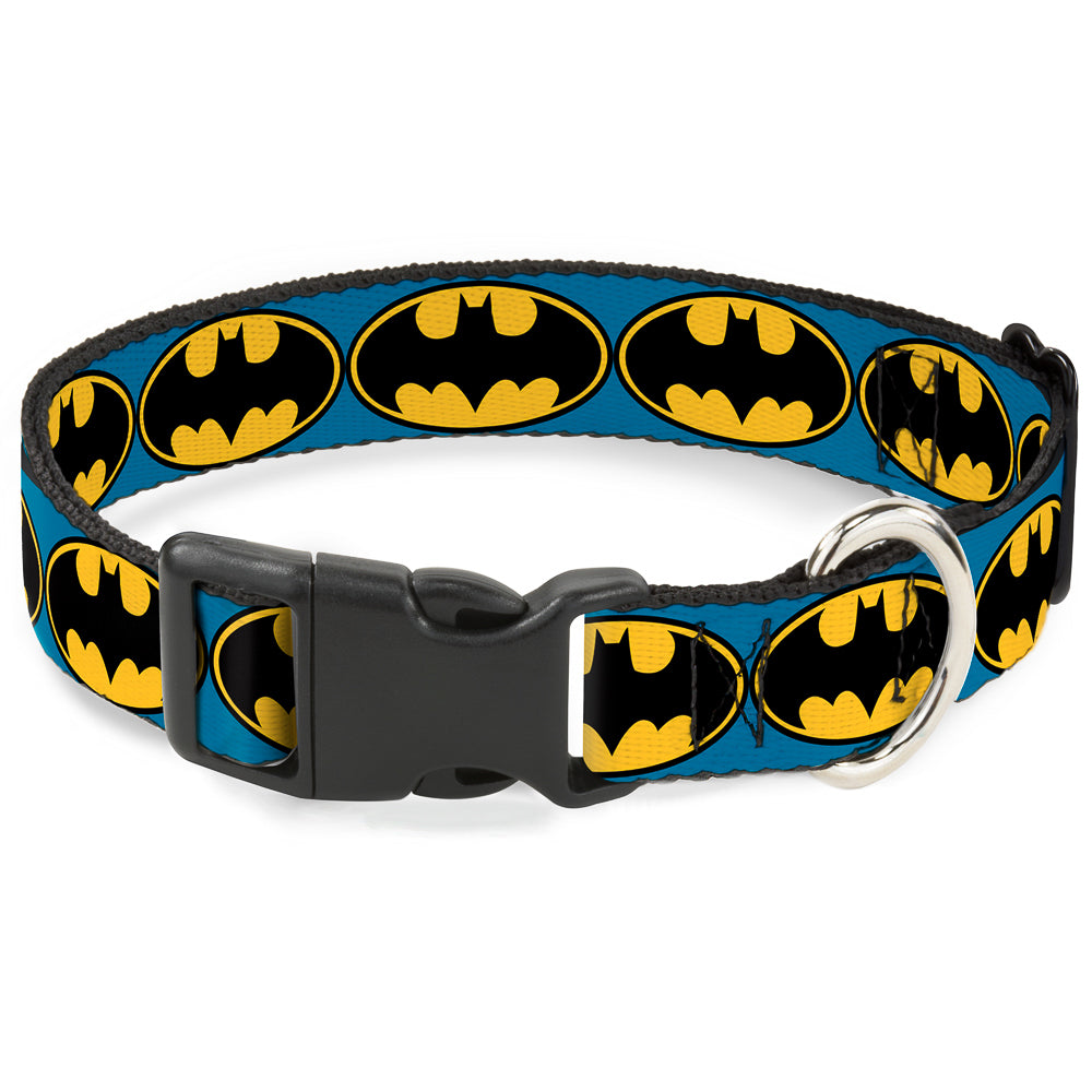 Plastic Clip Collar - Bat Signal-3 Blue/Black/Yellow Plastic Clip Collars DC Comics