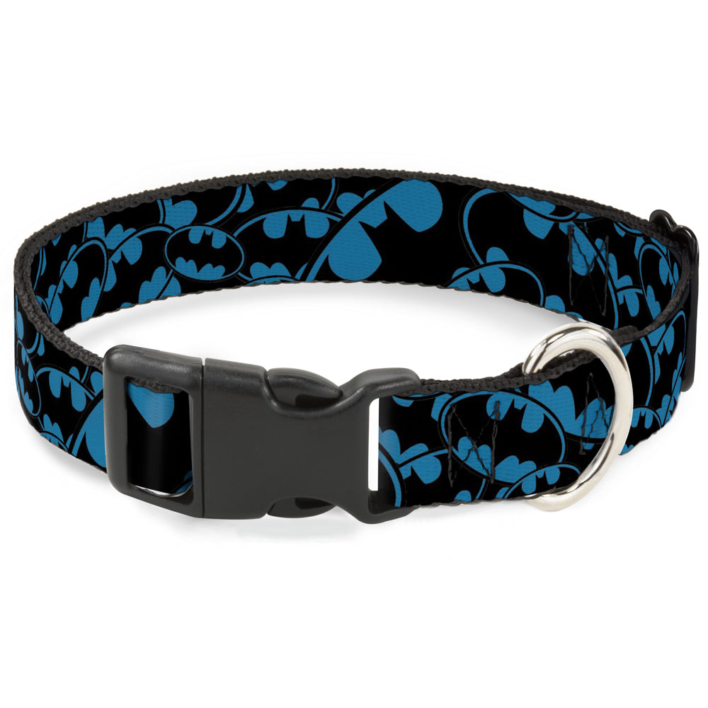 Plastic Clip Collar - Bat Signals Stacked Blue/Black Plastic Clip Collars DC Comics