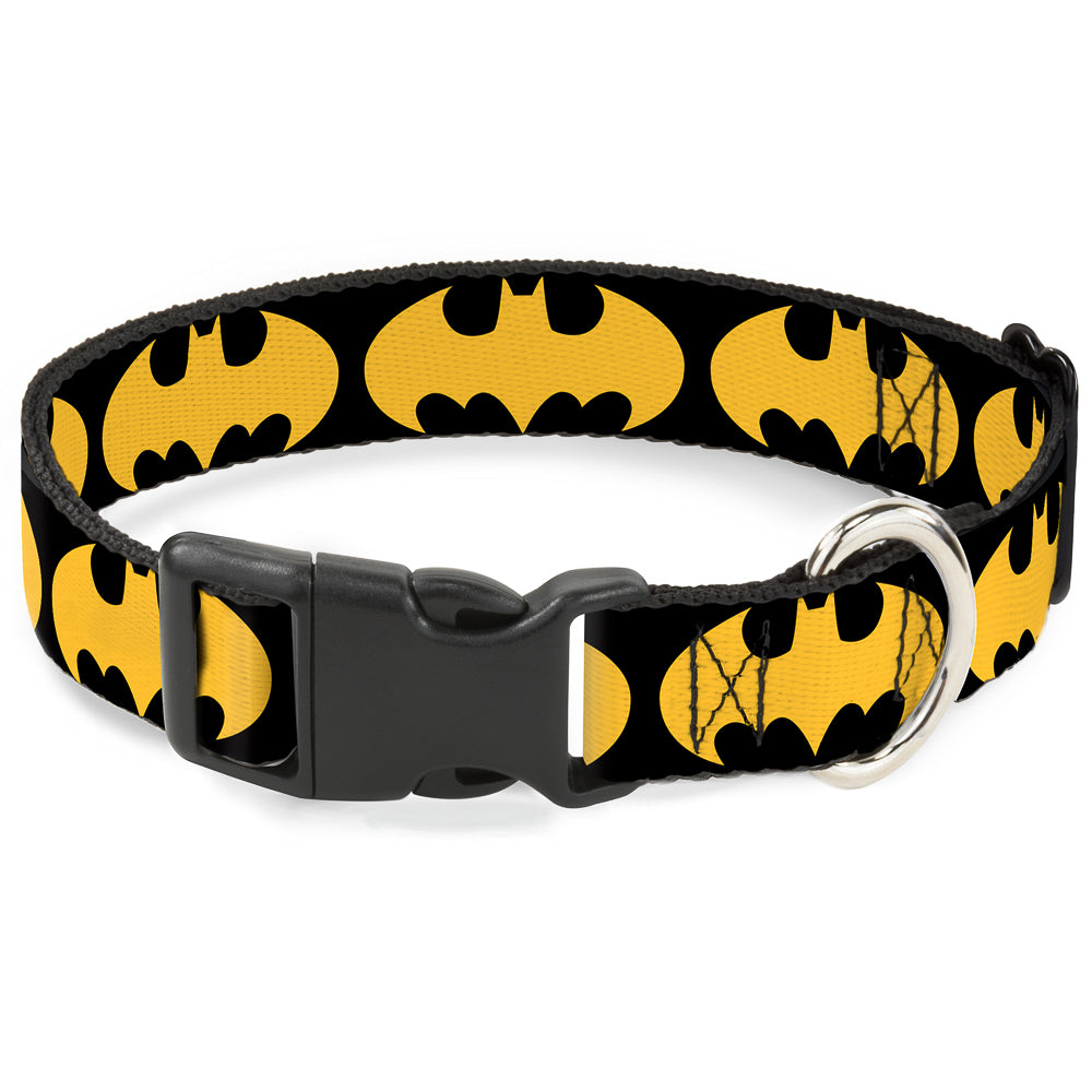 Plastic Clip Collar - Bat Signal-1 Black/Yellow Plastic Clip Collars DC Comics