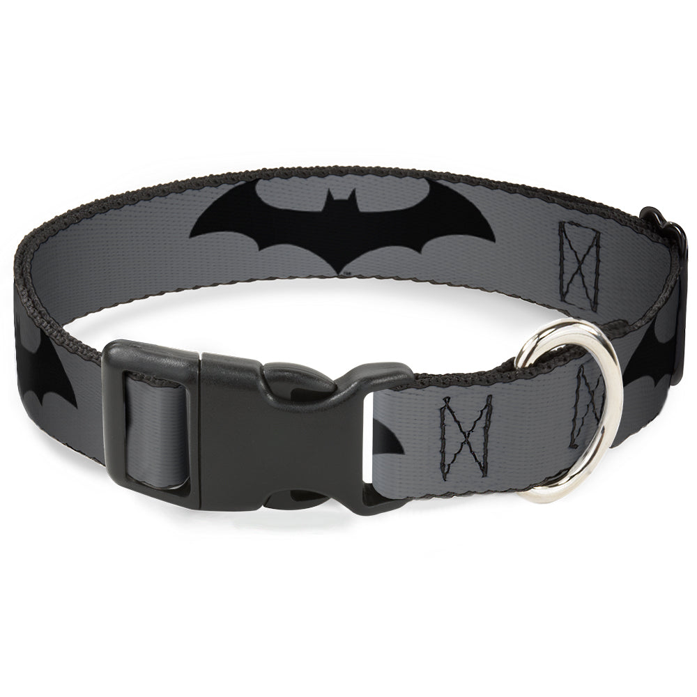 Plastic Clip Collar - Retro Bat Logo Gray/Black Plastic Clip Collars DC Comics
