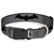 Plastic Clip Collar - Retro Bat Logo Gray/Black Plastic Clip Collars DC Comics