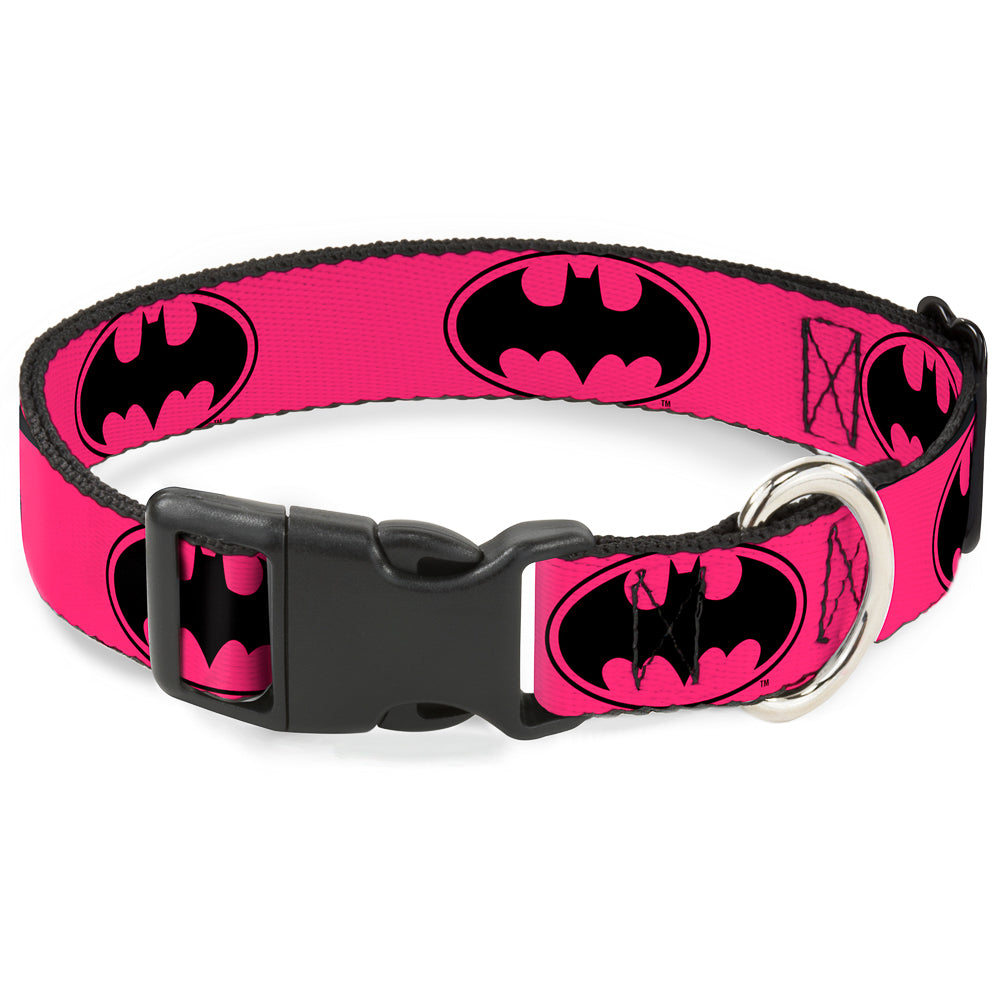 Plastic Clip Collar - Bat Signal-3 Fuchsia/Black/Fuchsia Plastic Clip Collars DC Comics
