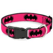 Plastic Clip Collar - Bat Signal-3 Fuchsia/Black/Fuchsia Plastic Clip Collars DC Comics