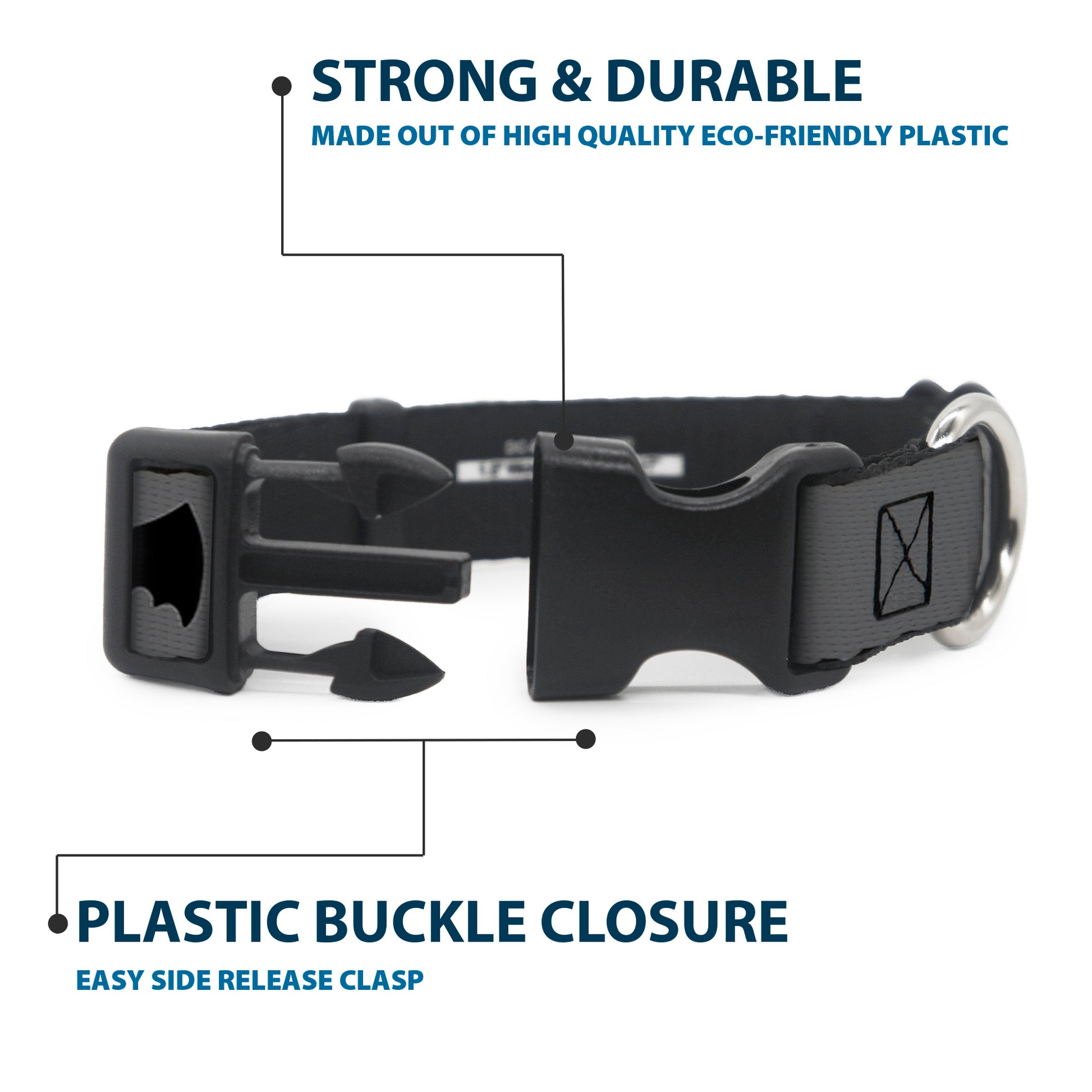 Plastic Clip Collar - Bat Logo Transitions Gray/Black Plastic Clip Collars DC Comics