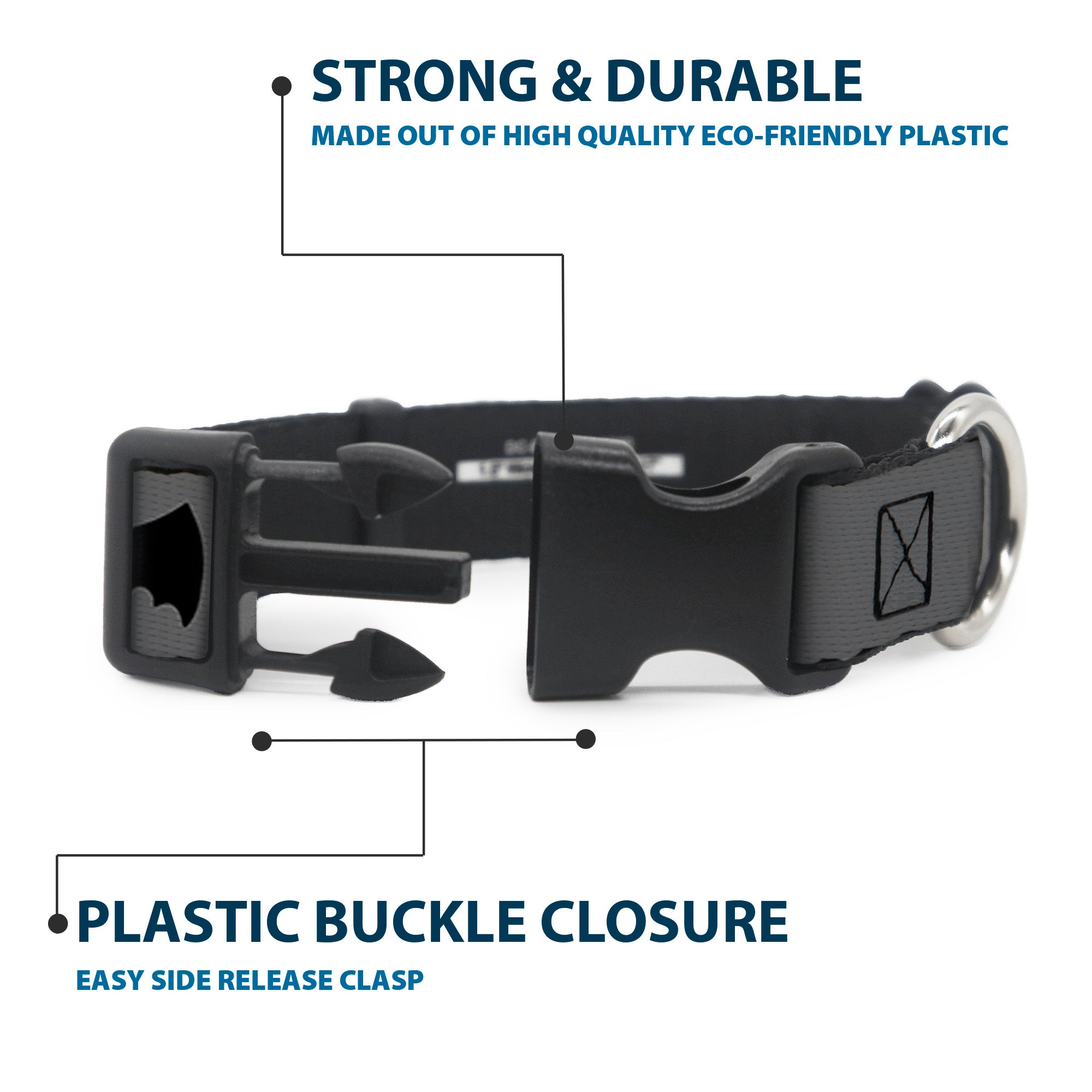 Plastic Clip Collar - Bat Logo Transitions Gray/Black Plastic Clip Collars DC Comics