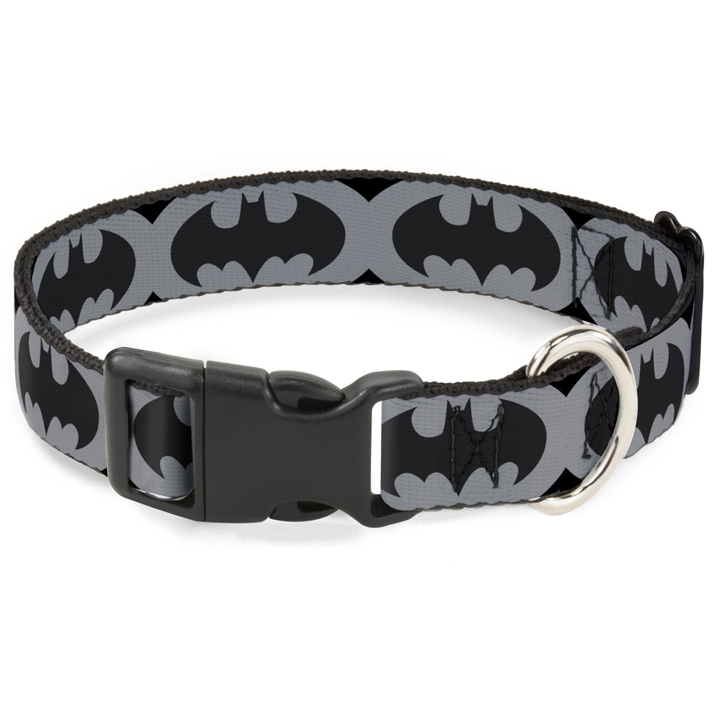 Plastic Clip Collar - Bat Signal-5 Black/Gray/Black Plastic Clip Collars DC Comics