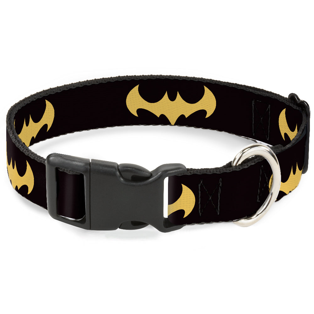 Plastic Clip Collar - DC League of Super-Pets Batman Bat Logo Black/Yellow Plastic Clip Collars DC Comics