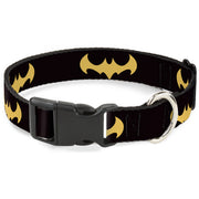 Plastic Clip Collar - DC League of Super-Pets Batman Bat Logo Black/Yellow Plastic Clip Collars DC Comics