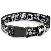 Plastic Clip Collar - Batman Gotham City Graffiti Collage Black/White Plastic Clip Collars DC Comics