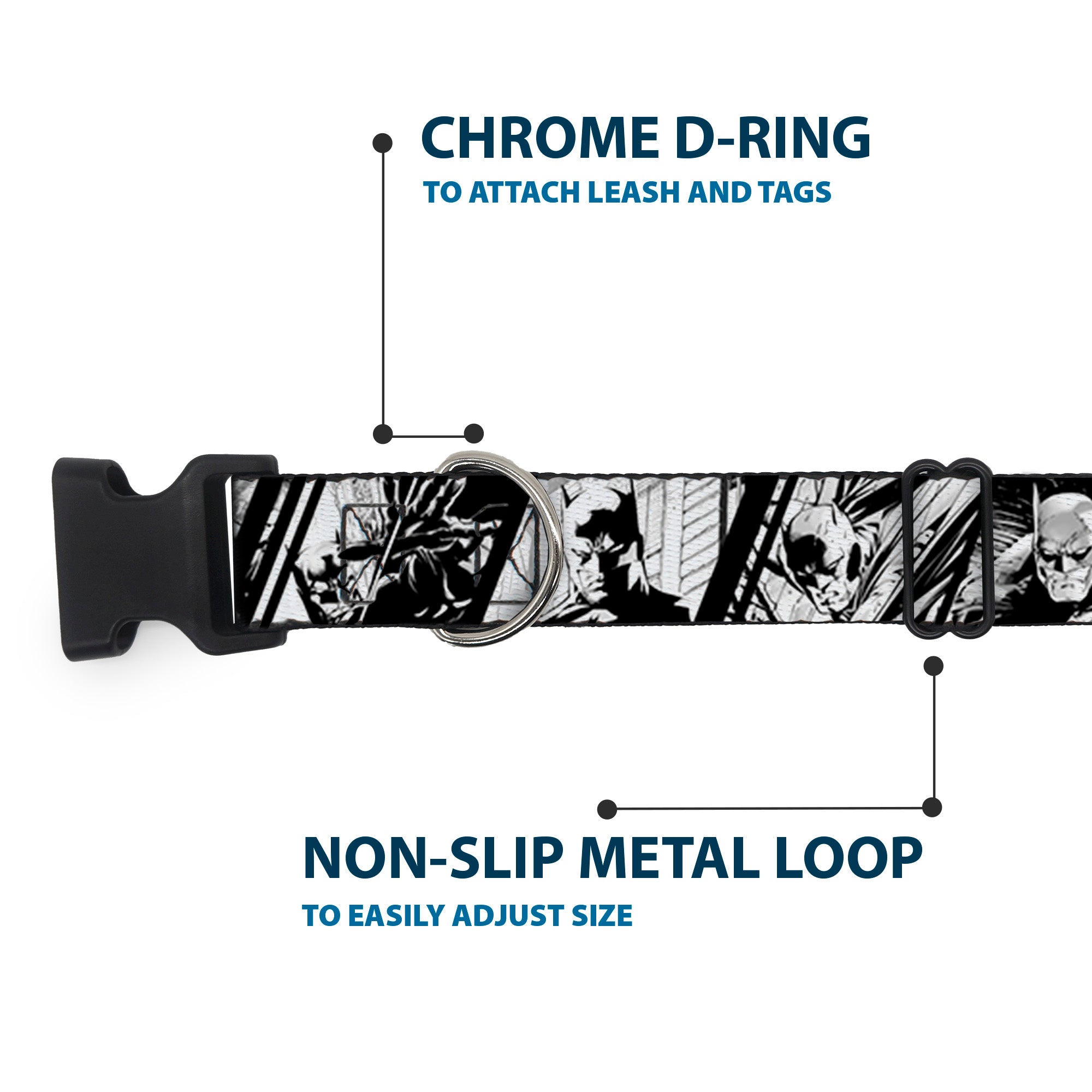 Plastic Clip Collar - Batman Hush Pose Sketches Black/White Plastic Clip Collars DC Comics