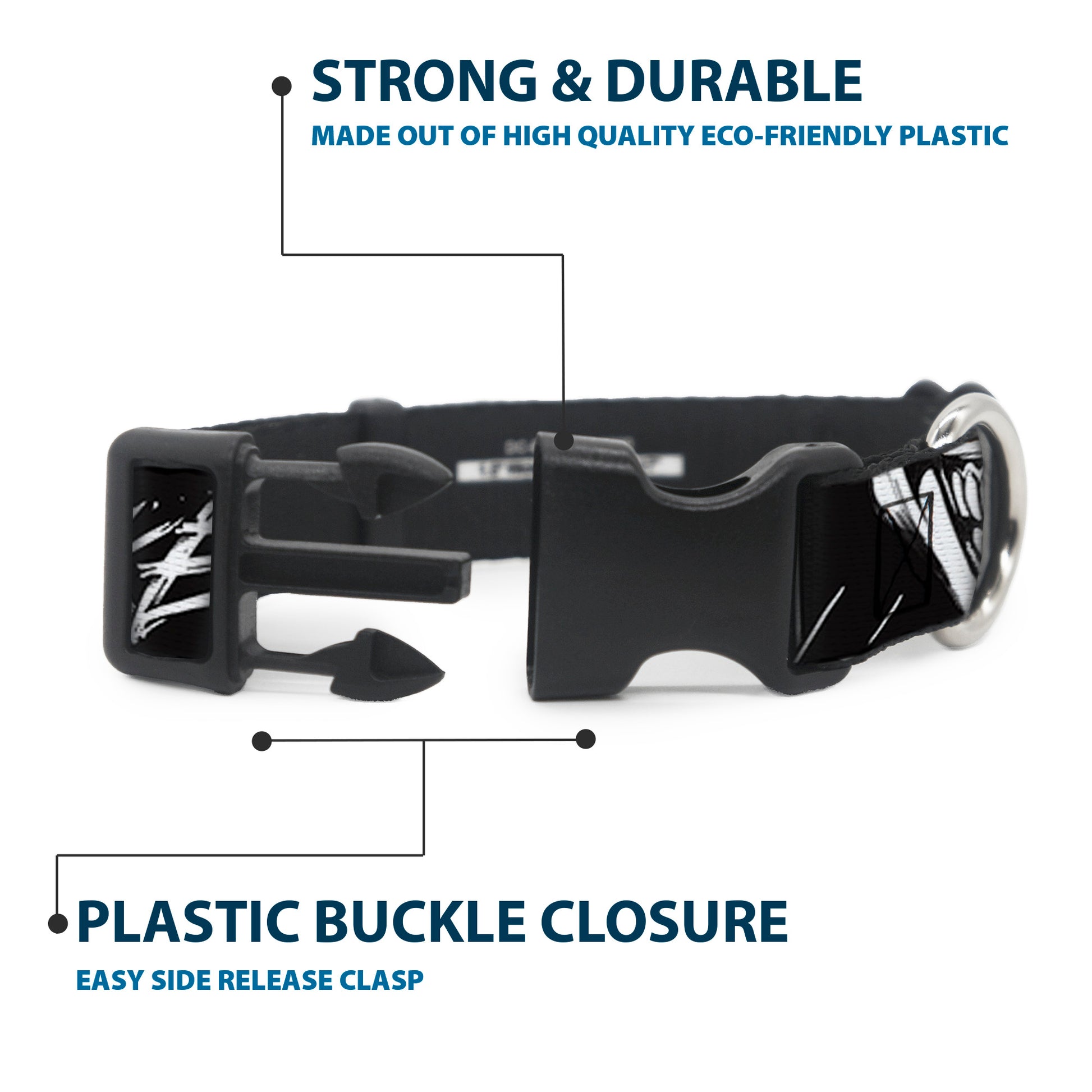 Plastic Clip Collar - THE JOKER Smiling Eyes Sketch Close-Up Black/White Plastic Clip Collars DC Comics