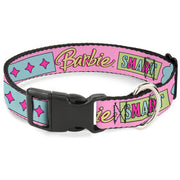 Plastic Clip Collar - BARBIE SMART BEAUTIFUL STRONG Icons Pink/Multi Color Plastic Clip Collars Barbie