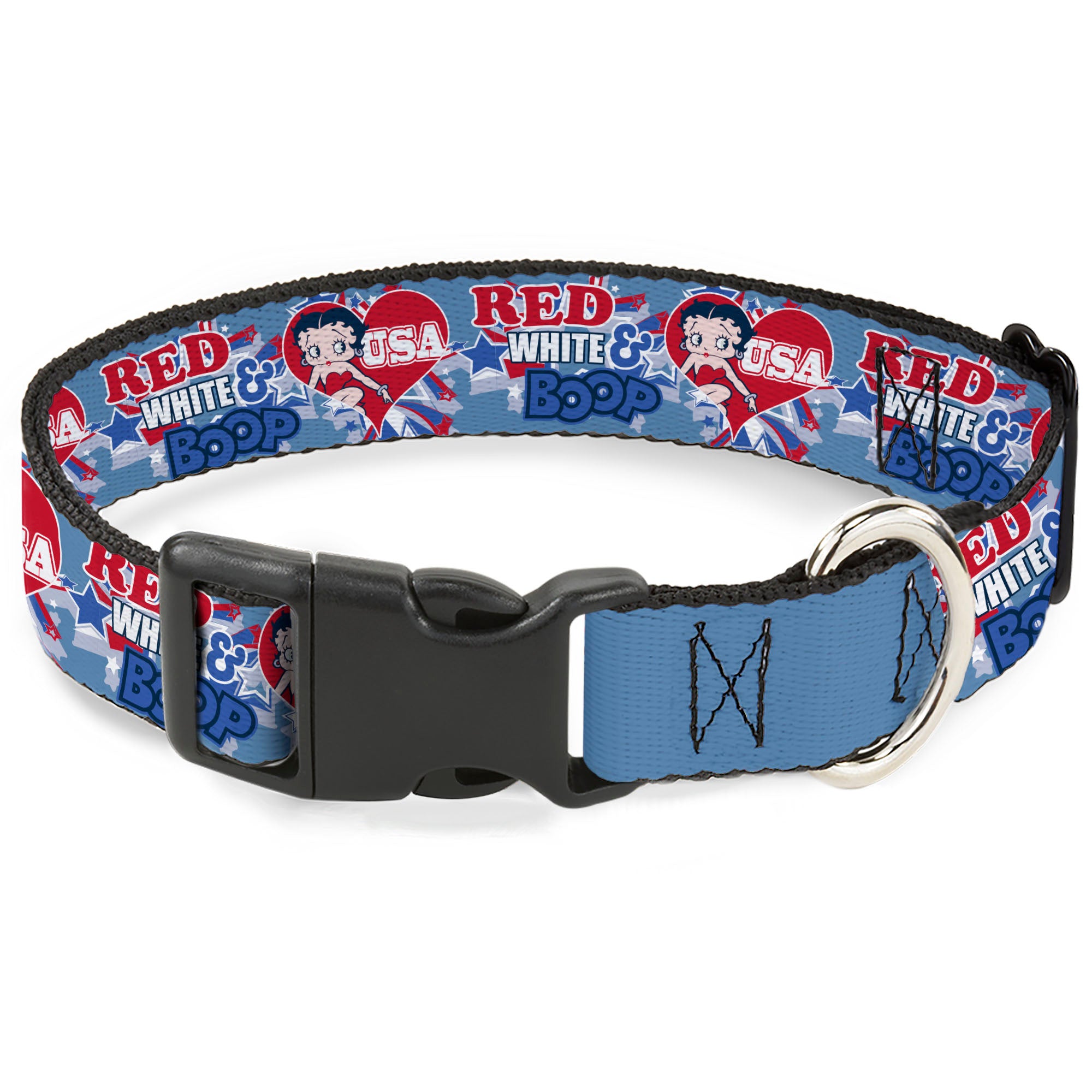 Plastic Clip Collar - Betty Boop RED WHITE & BOOP Heart Pose Blues/Reds Plastic Clip Collars Betty Boop