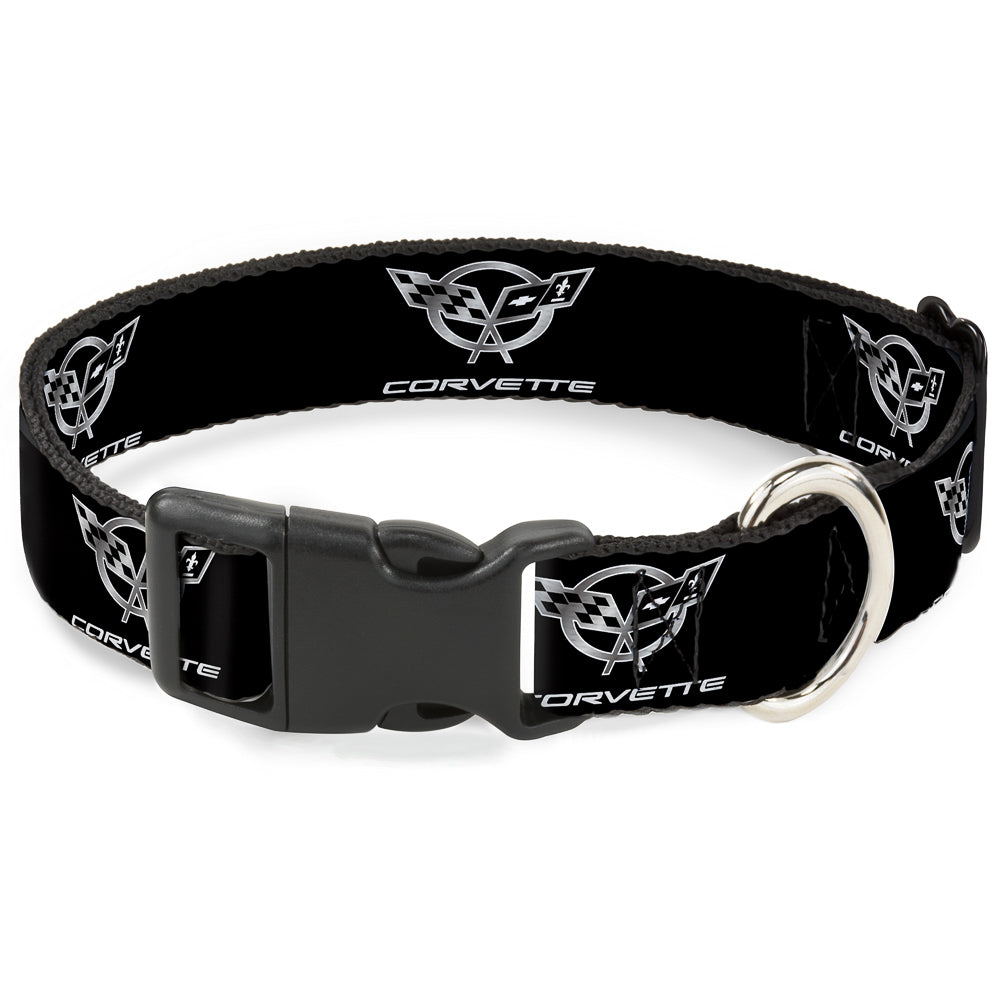 Plastic Clip Collar - Corvette Black/Silver REPEAT Plastic Clip Collars GM General Motors
