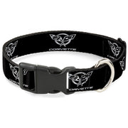 Plastic Clip Collar - Corvette Black/Silver REPEAT Plastic Clip Collars GM General Motors