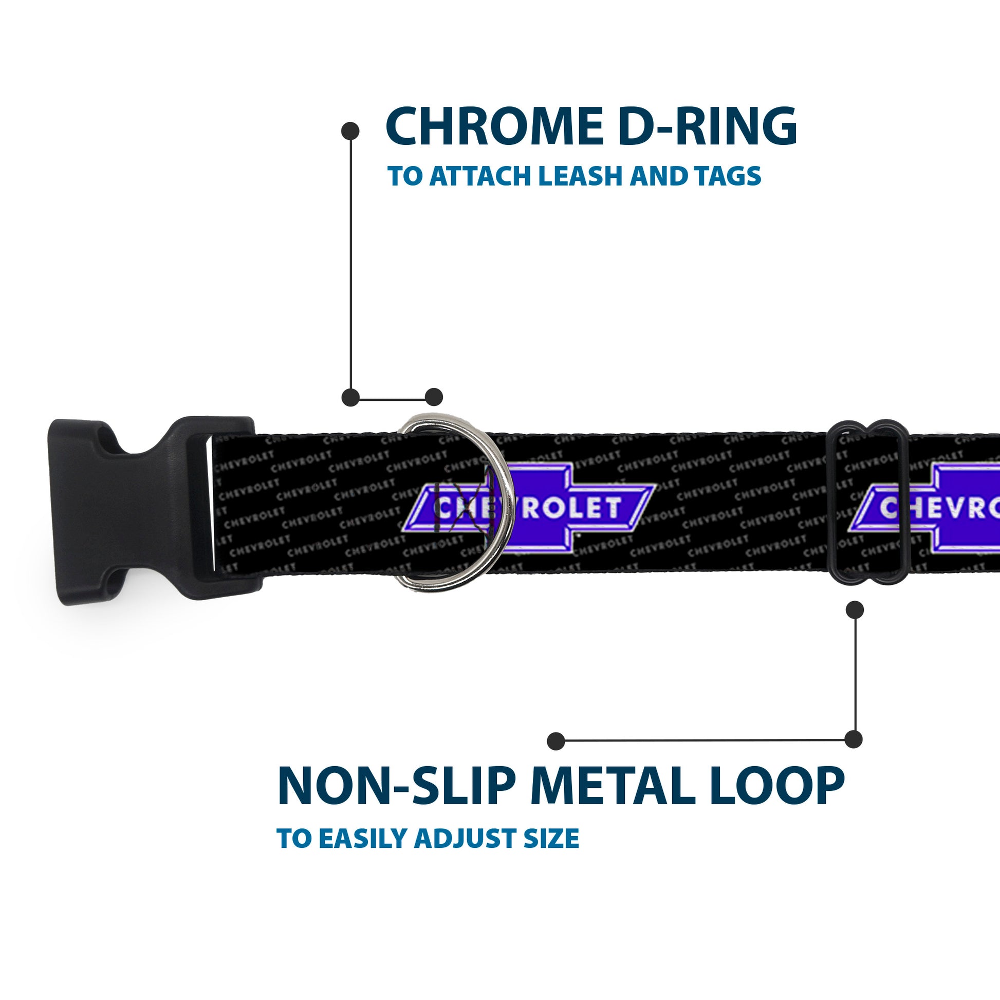 Plastic Clip Collar - Chevy Bowtie REPEAT w/Text Plastic Clip Collars GM General Motors