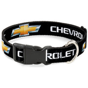 Plastic Clip Collar - CHEVROLET/Bowtie Black/Gold/White Plastic Clip Collars GM General Motors