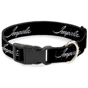 Plastic Clip Collar - IMPALA Script Emblem Black/Silver Plastic Clip Collars GM General Motors