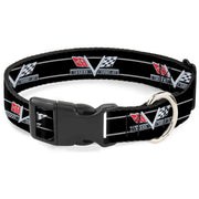 Plastic Clip Collar - 1967 Impala 396 TURBO-JET V Emblem/Stripe Black/Silver/Red/White Plastic Clip Collars GM General Motors