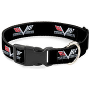 Plastic Clip Collar - 1967 Impala 396 TURBO-JET V Emblem Black/Silver/Red/White Plastic Clip Collars GM General Motors