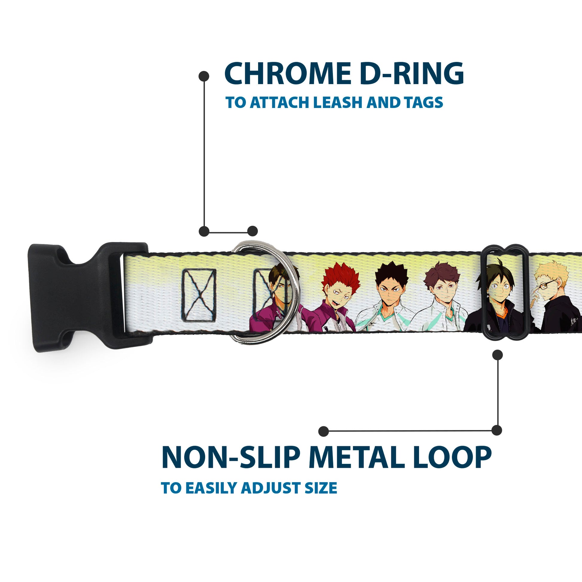 Plastic Clip Collar - Haikyu Six Volleyball Team Player Pairs Line Up Yellows Plastic Clip Collars Haikyu!!