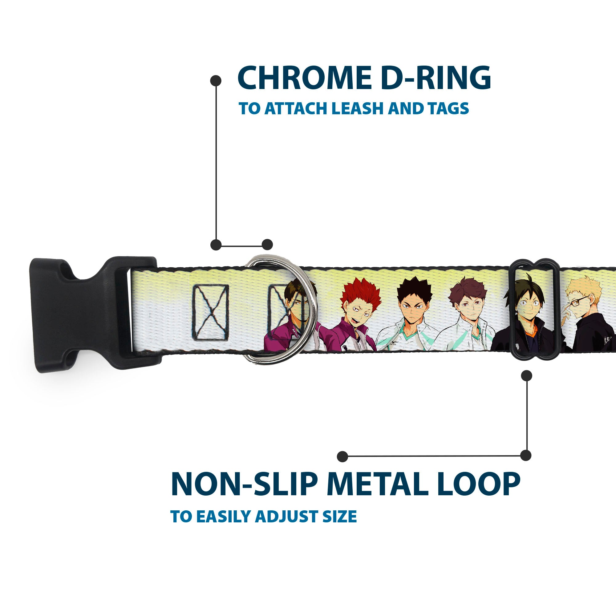 Plastic Clip Collar - Haikyu Six Volleyball Team Player Pairs Line Up Yellows Plastic Clip Collars Haikyu!!