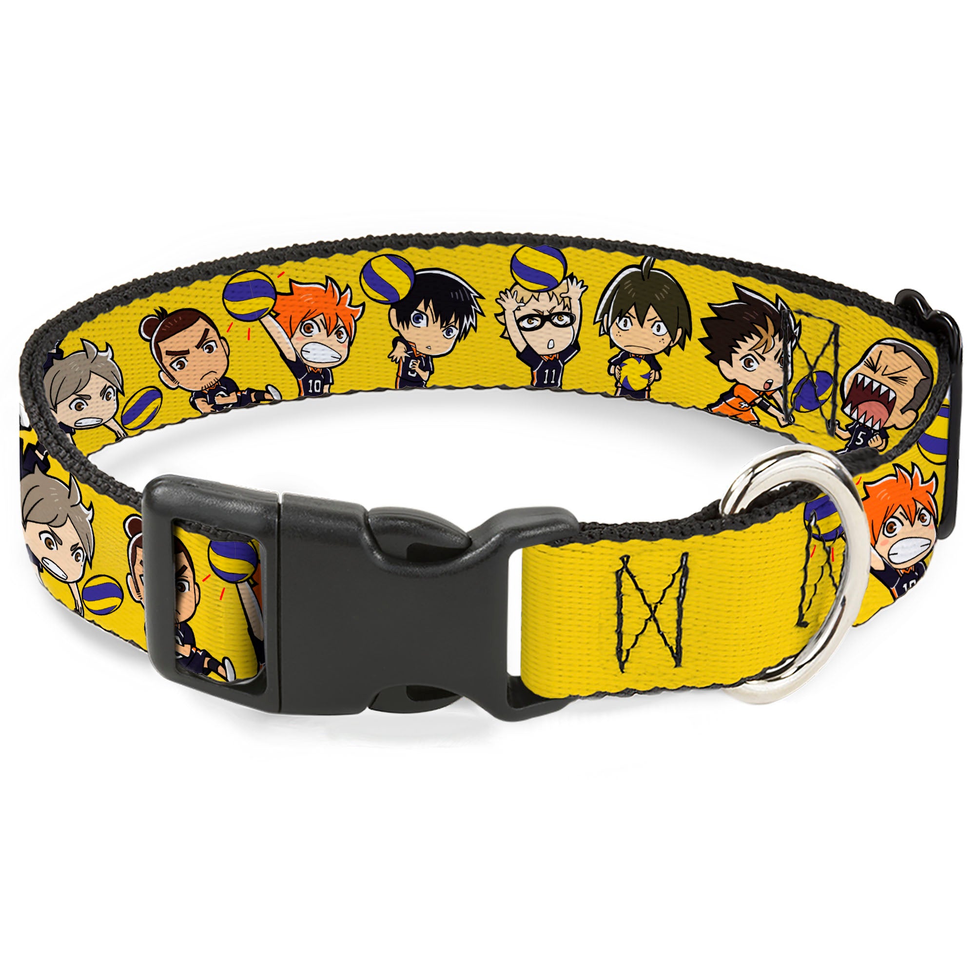 Plastic Clip Collar - Haikyu Chibi Volleyball Player Warm Up Pose Yellow Plastic Clip Collars Haikyu!!