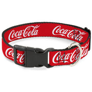 Plastic Clip Collar - COCA-COLA Script Logo Red/White Plastic Clip Collars Coca-Cola