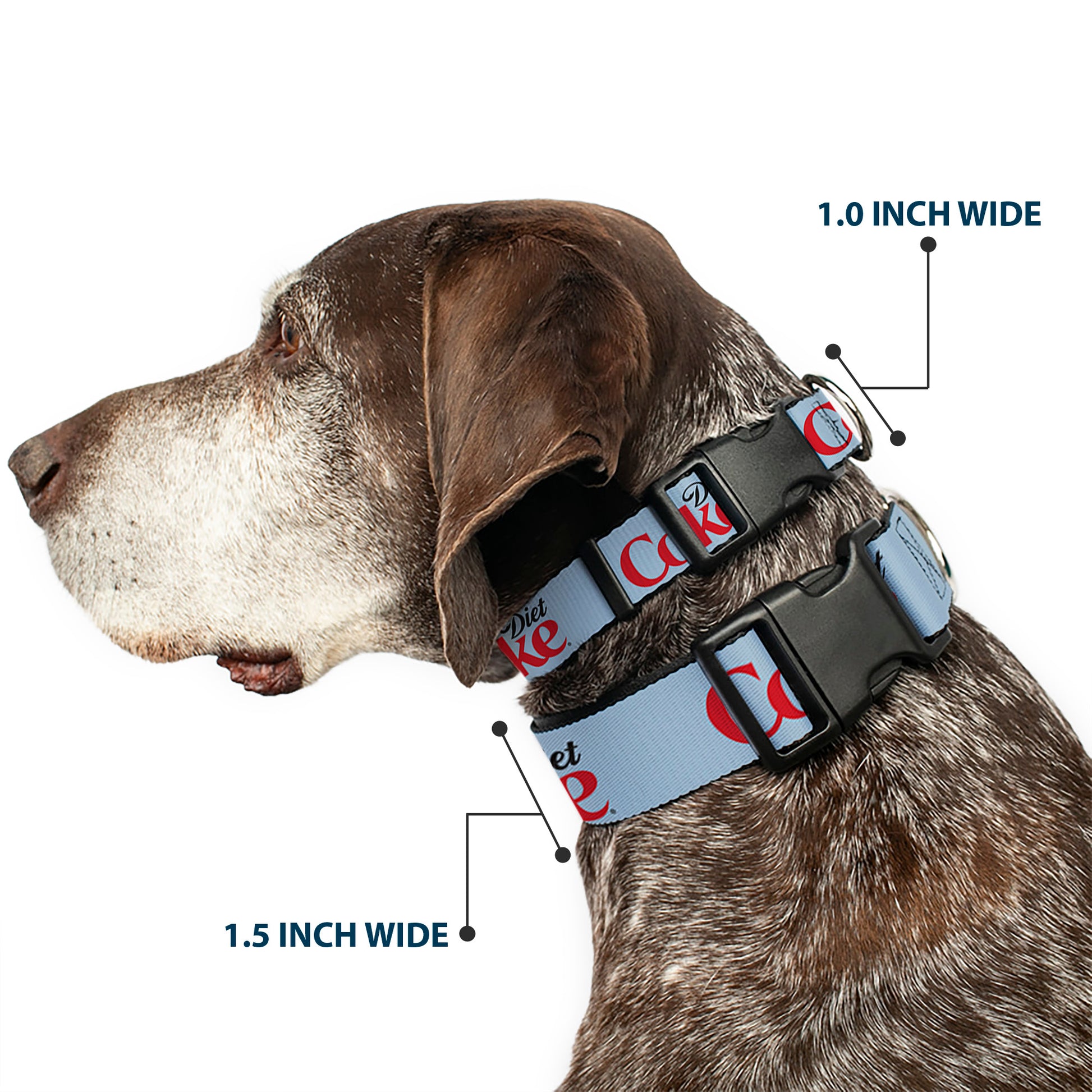Plastic Clip Collar - DIET COKE Logo Light Gray/Black/Red Plastic Clip Collars Coca-Cola