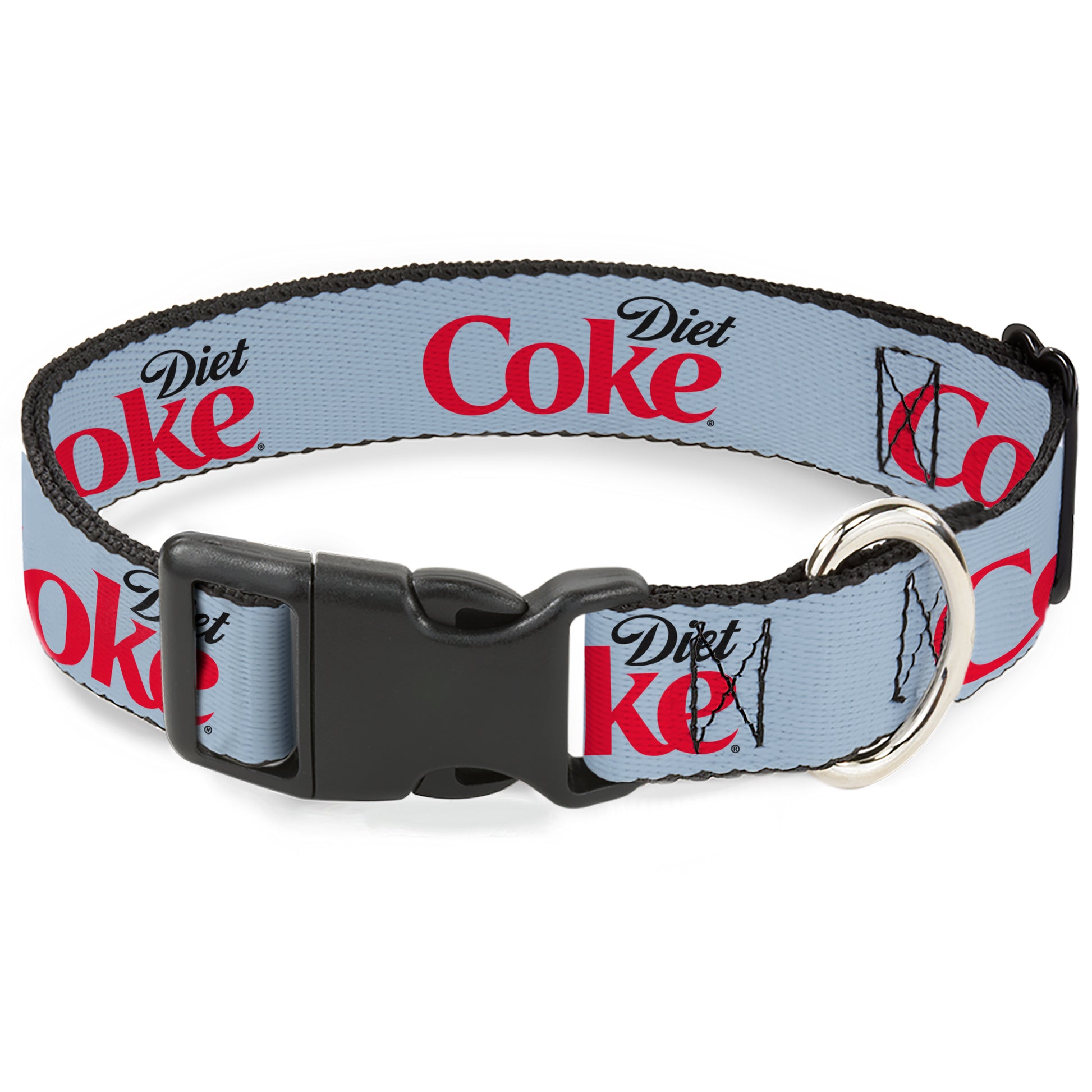 Plastic Clip Collar - DIET COKE Logo Light Gray/Black/Red Plastic Clip Collars Coca-Cola