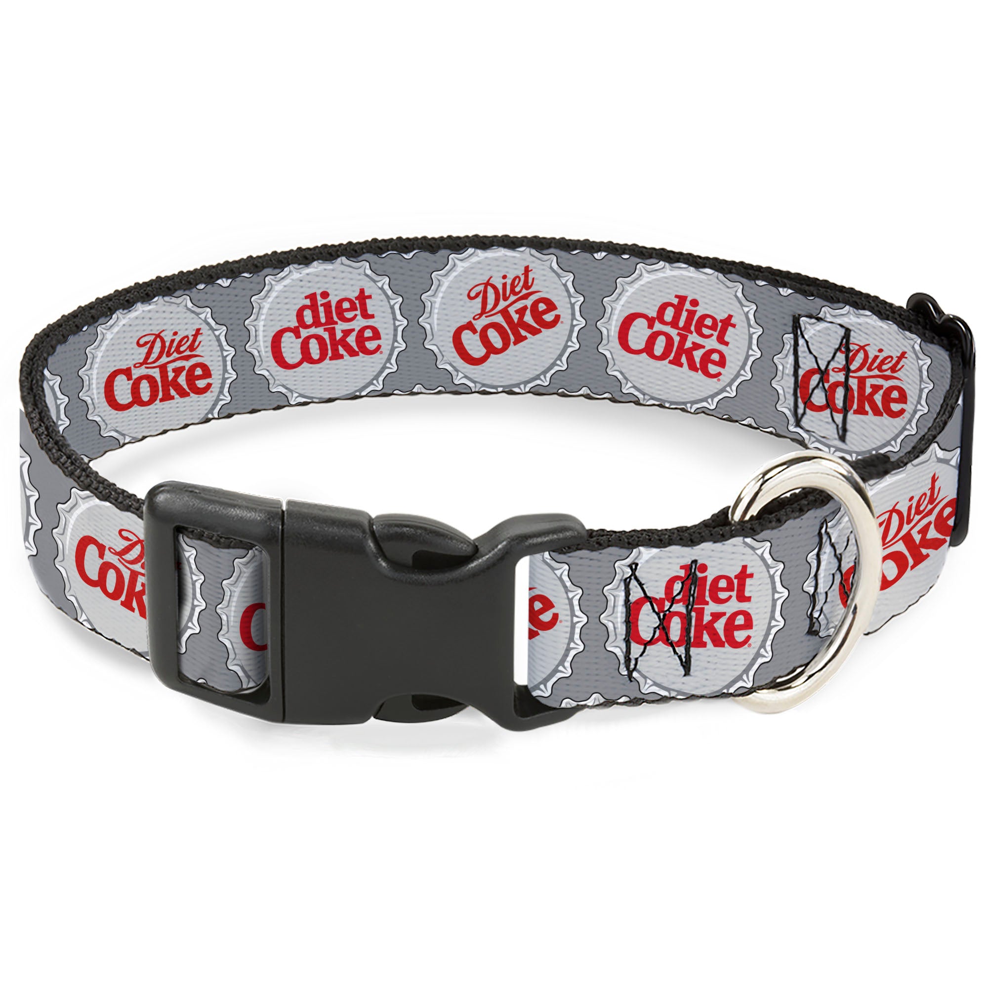 Plastic Clip Collar - DIET COKE Bottle Caps Grays/White/Red Plastic Clip Collars Coca-Cola