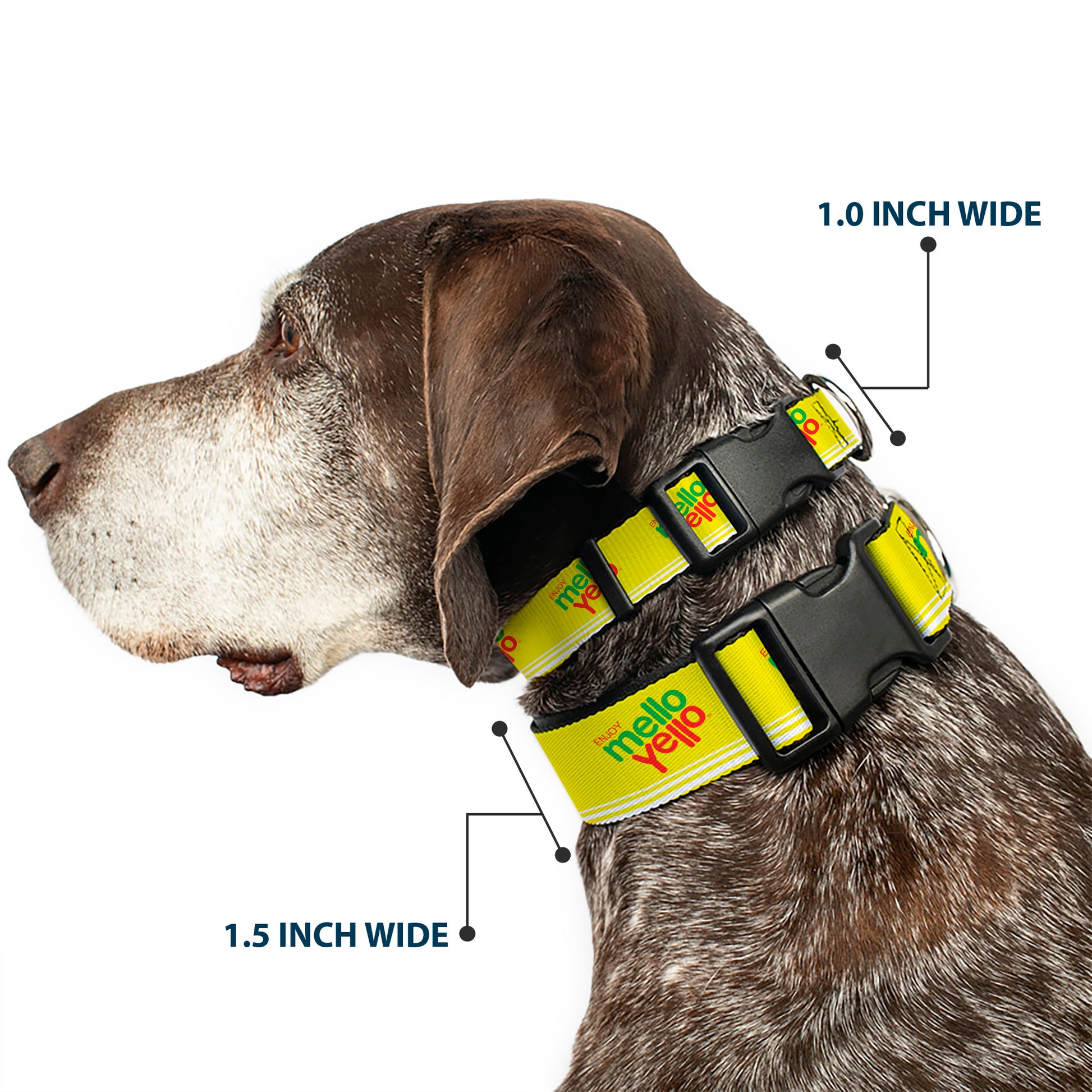 Plastic Clip Collar - ENJOY MELLO YELLO Logo Yellow/Red/Green Plastic Clip Collars Coca-Cola