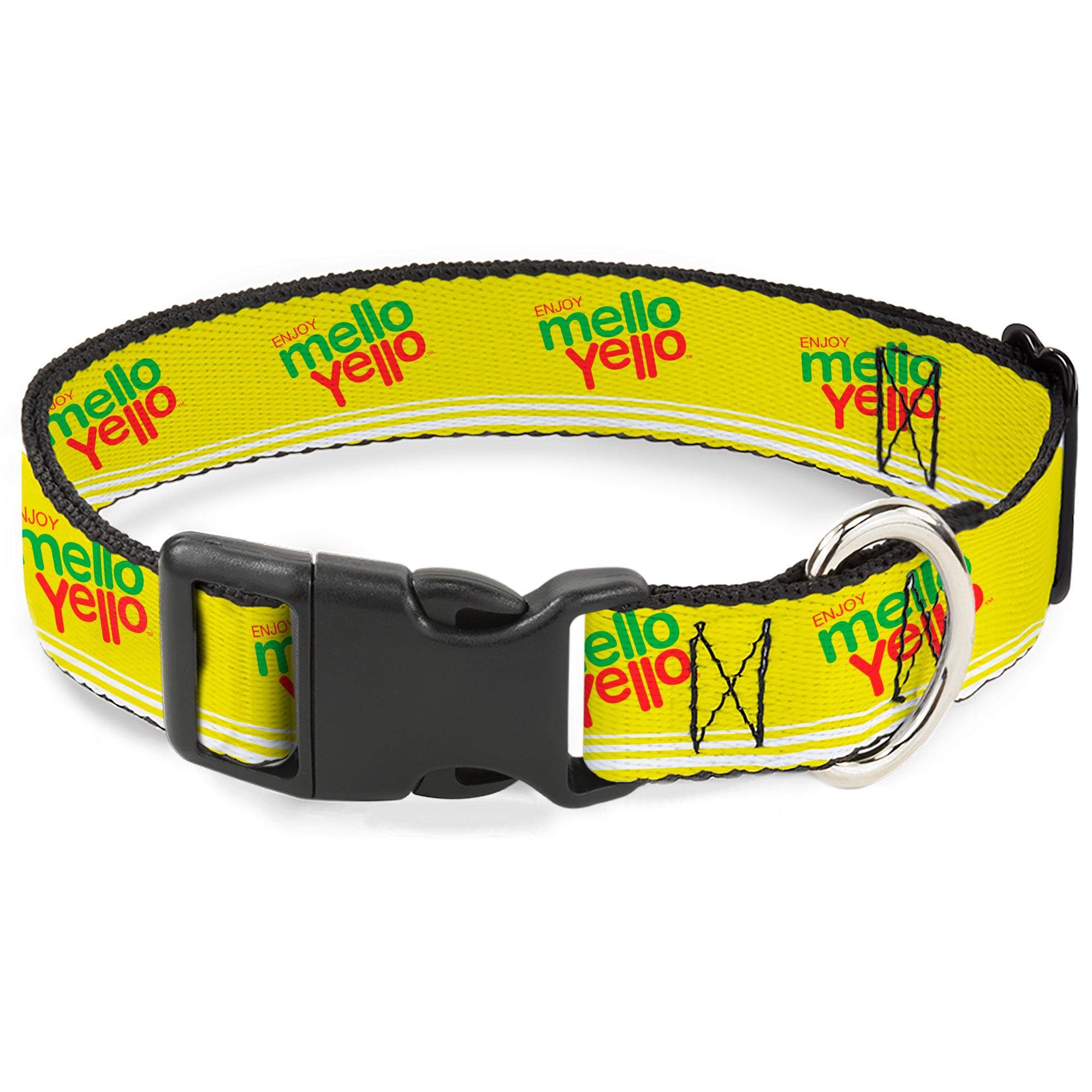 Plastic Clip Collar - ENJOY MELLO YELLO Logo Yellow/Red/Green Plastic Clip Collars Coca-Cola