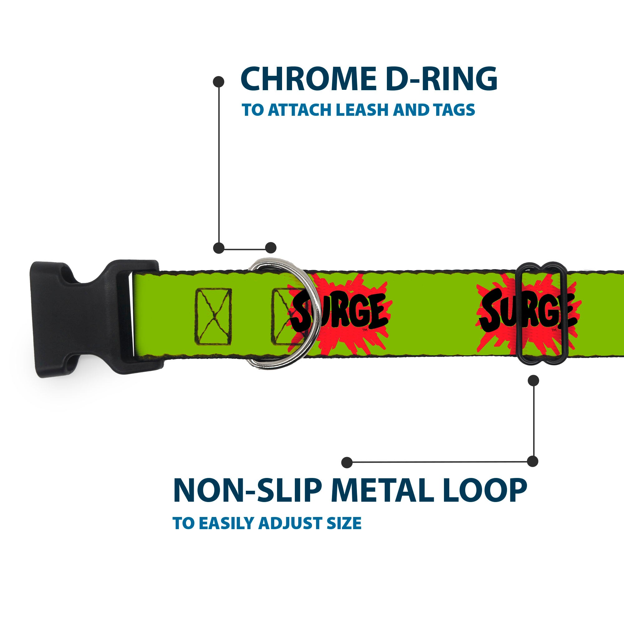 Plastic Clip Collar - SURGE Logo Yellow/Red/Black Plastic Clip Collars Coca-Cola