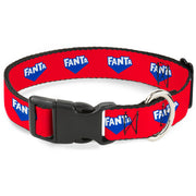 Plastic Clip Collar - FANTA Logo Strawberry Red/Blue/White Plastic Clip Collars Coca-Cola