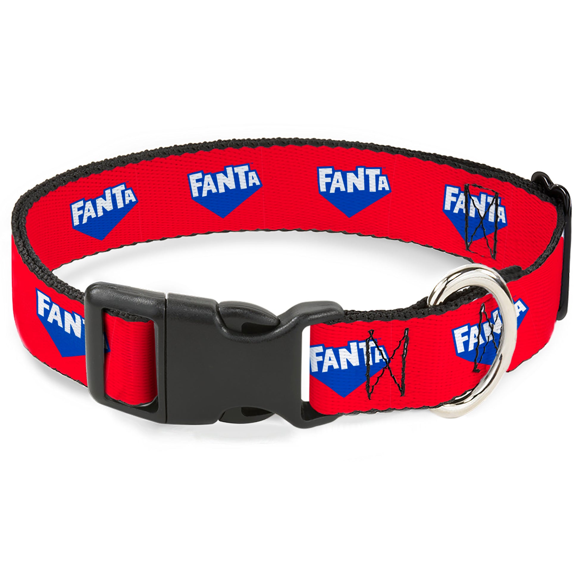 Plastic Clip Collar - FANTA Logo Strawberry Red/Blue/White Plastic Clip Collars Coca-Cola
