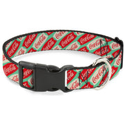 Plastic Clip Collar - Coca-Cola Script Marquee Logo Green/Red/White Plastic Clip Collars Coca-Cola