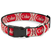 Plastic Clip Collar - Vintage COKE Bottle Caps White/Red Plastic Clip Collars Coca-Cola