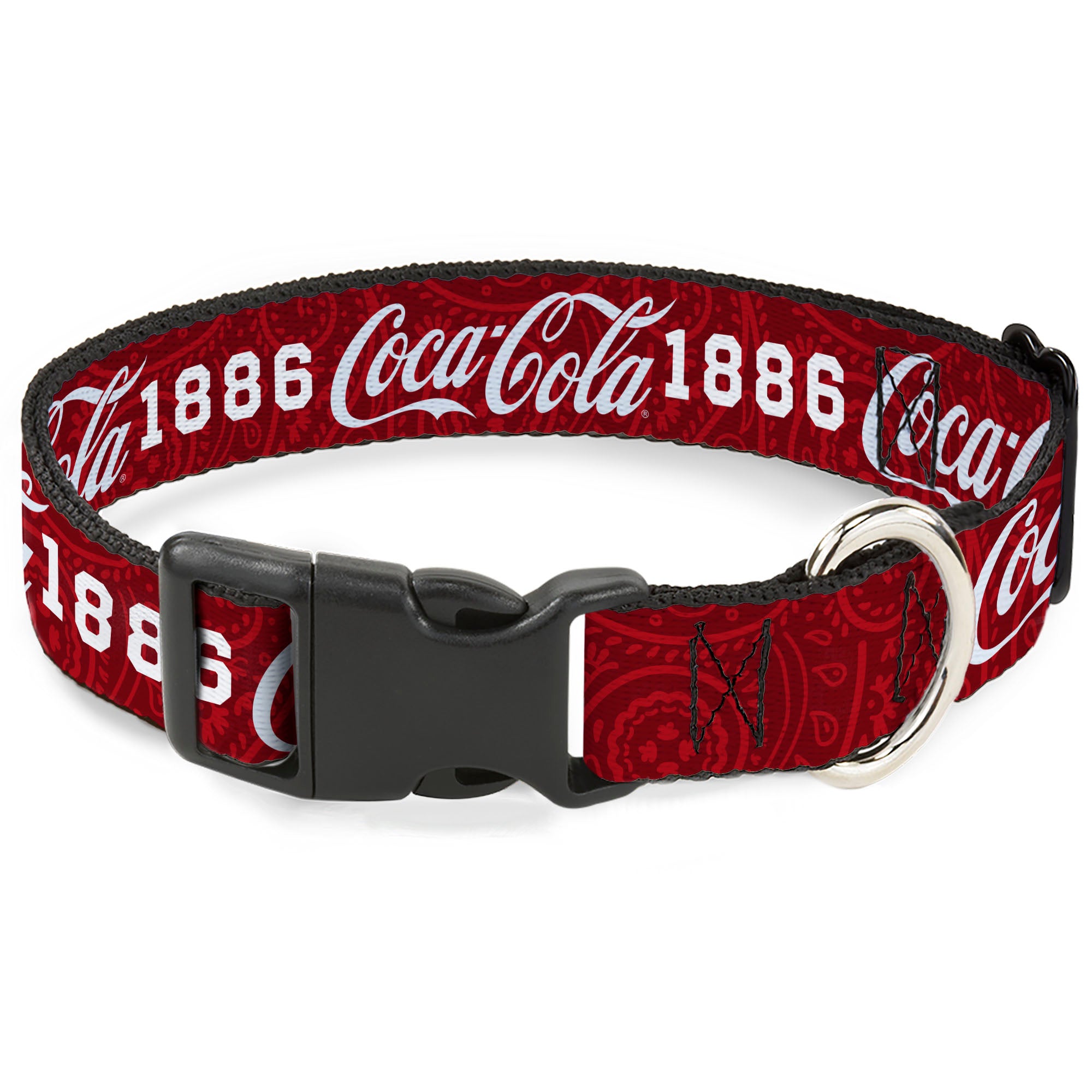 Plastic Clip Collar - COCA-COLA 1886 Script Logo Blues/White/Red Plastic Clip Collars Coca-Cola