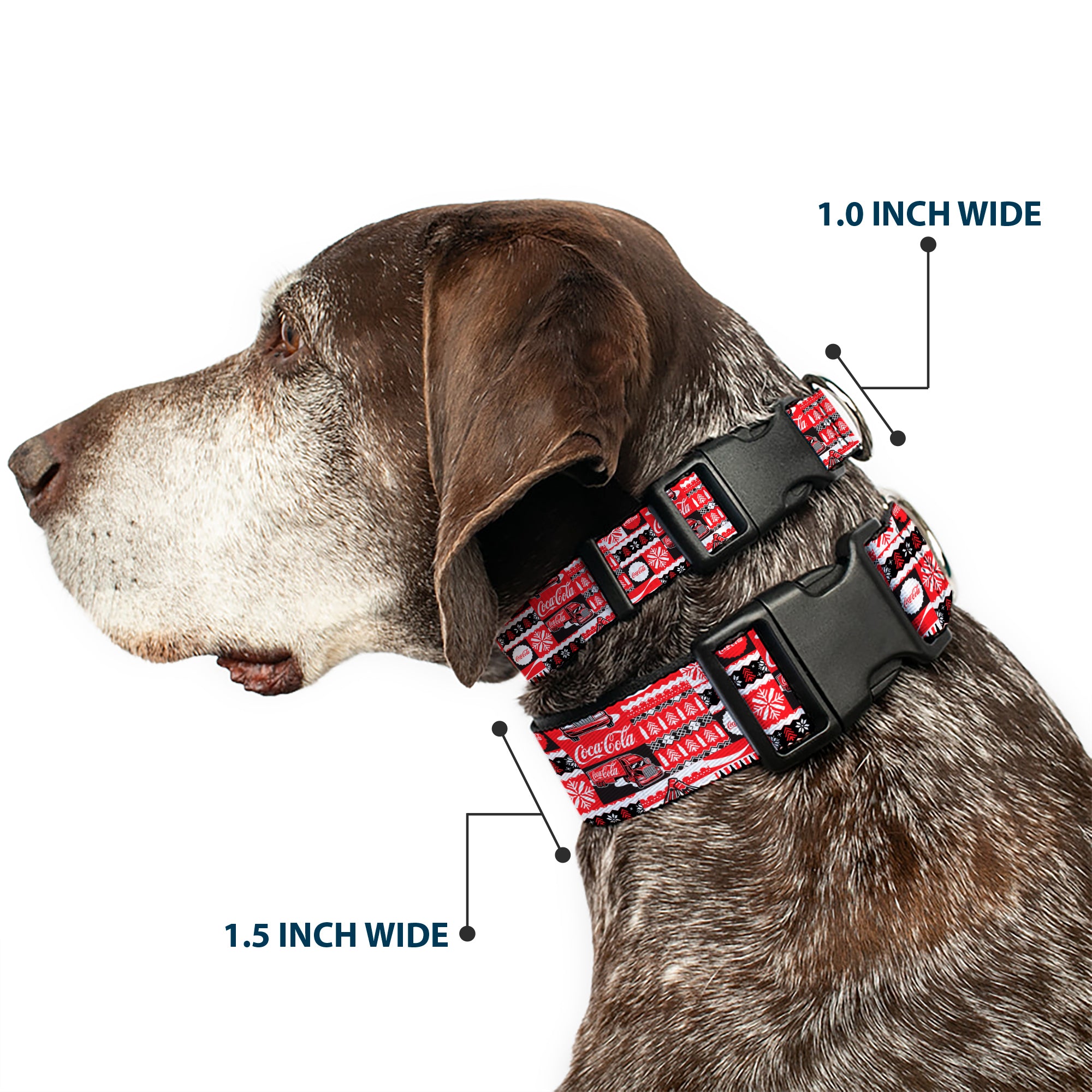 Plastic Clip Collar - Coca-Cola Holiday Bottle Caps and Truck Red/White/Black