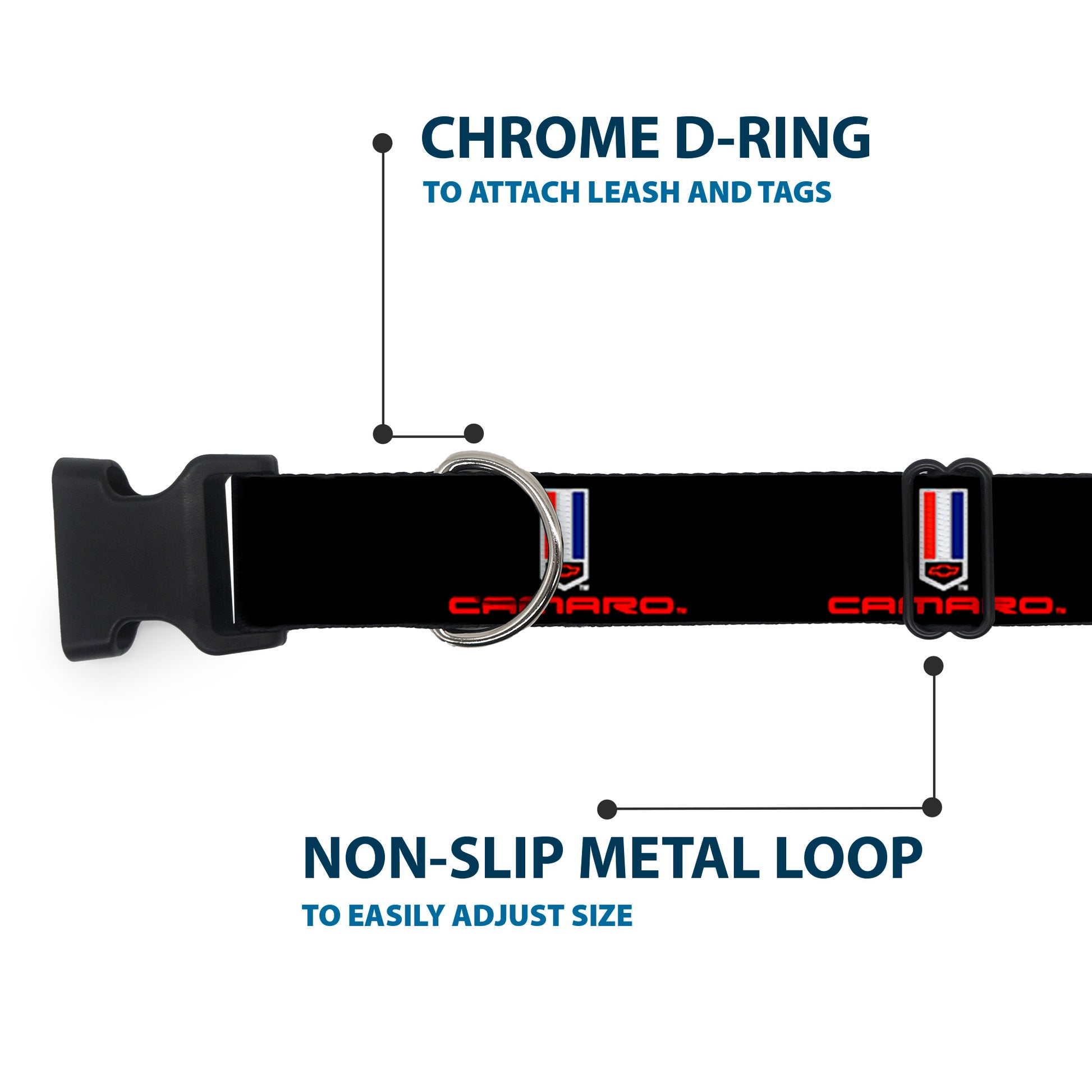 Plastic Clip Collar - CAMARO Badge Logo REPEAT Plastic Clip Collars GM General Motors