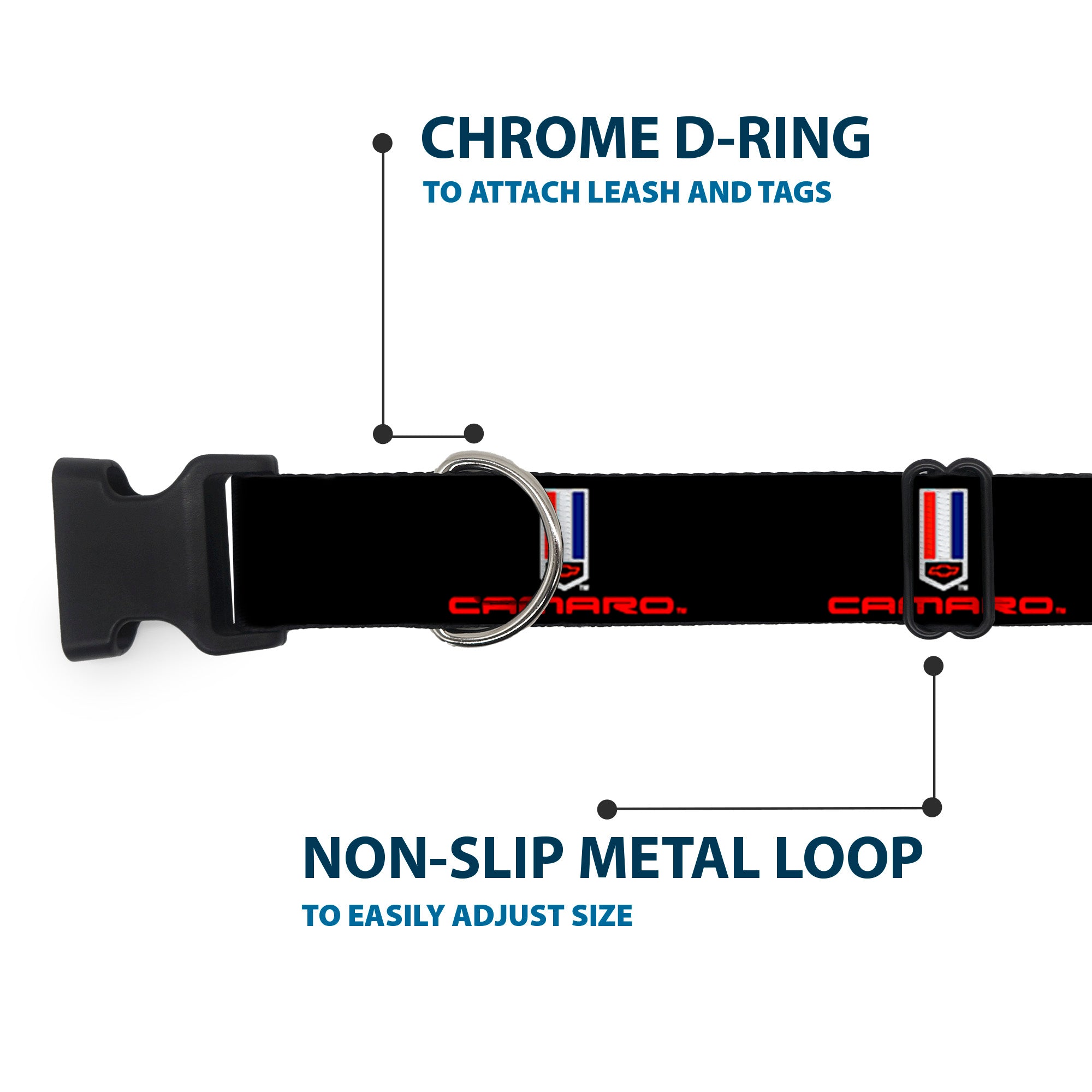 Plastic Clip Collar - CAMARO Badge Logo REPEAT Plastic Clip Collars GM General Motors