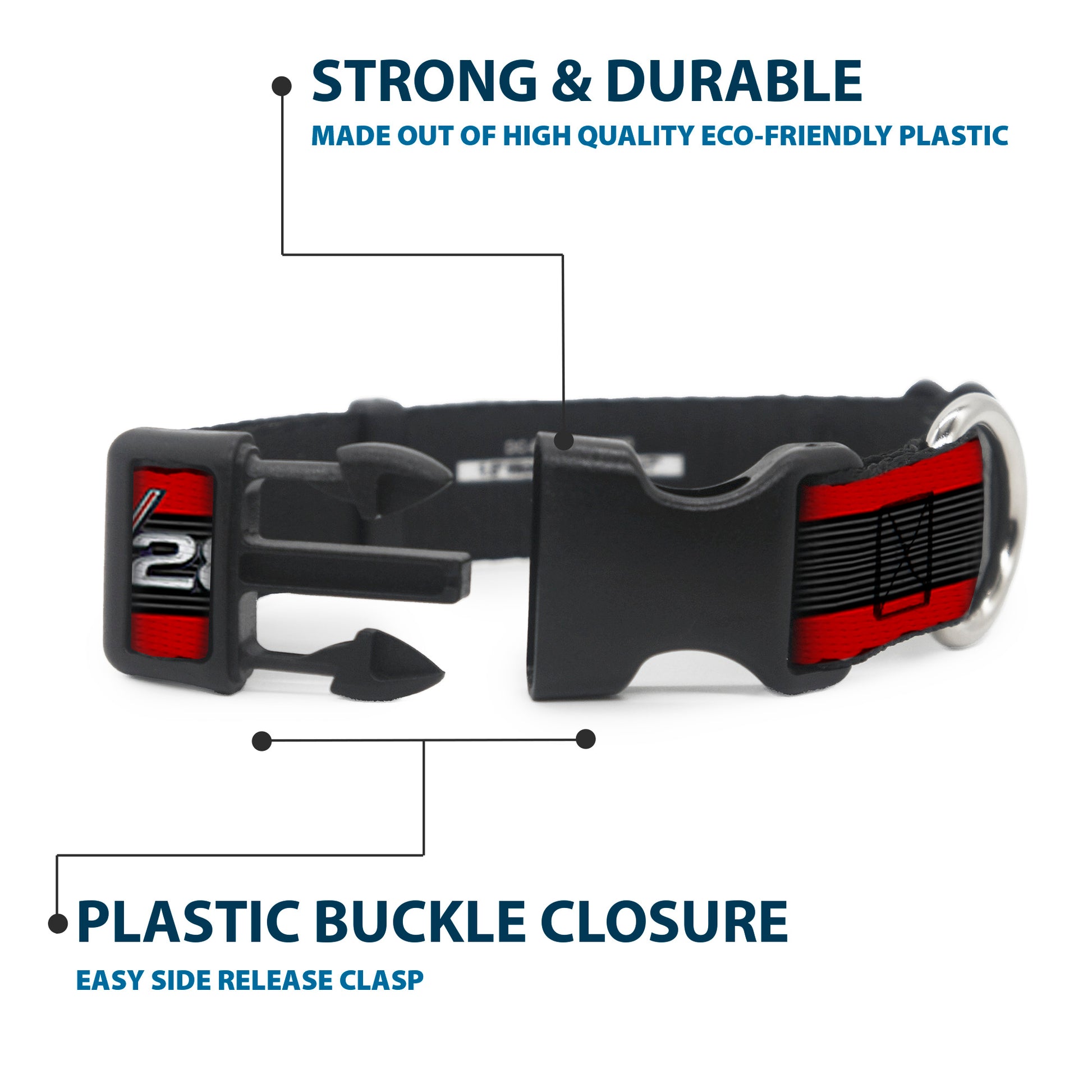 Plastic Clip Collar - 1969 Camaro Z/28 Emblem/Stripe Red/Black/Gray/Silver Plastic Clip Collars GM General Motors