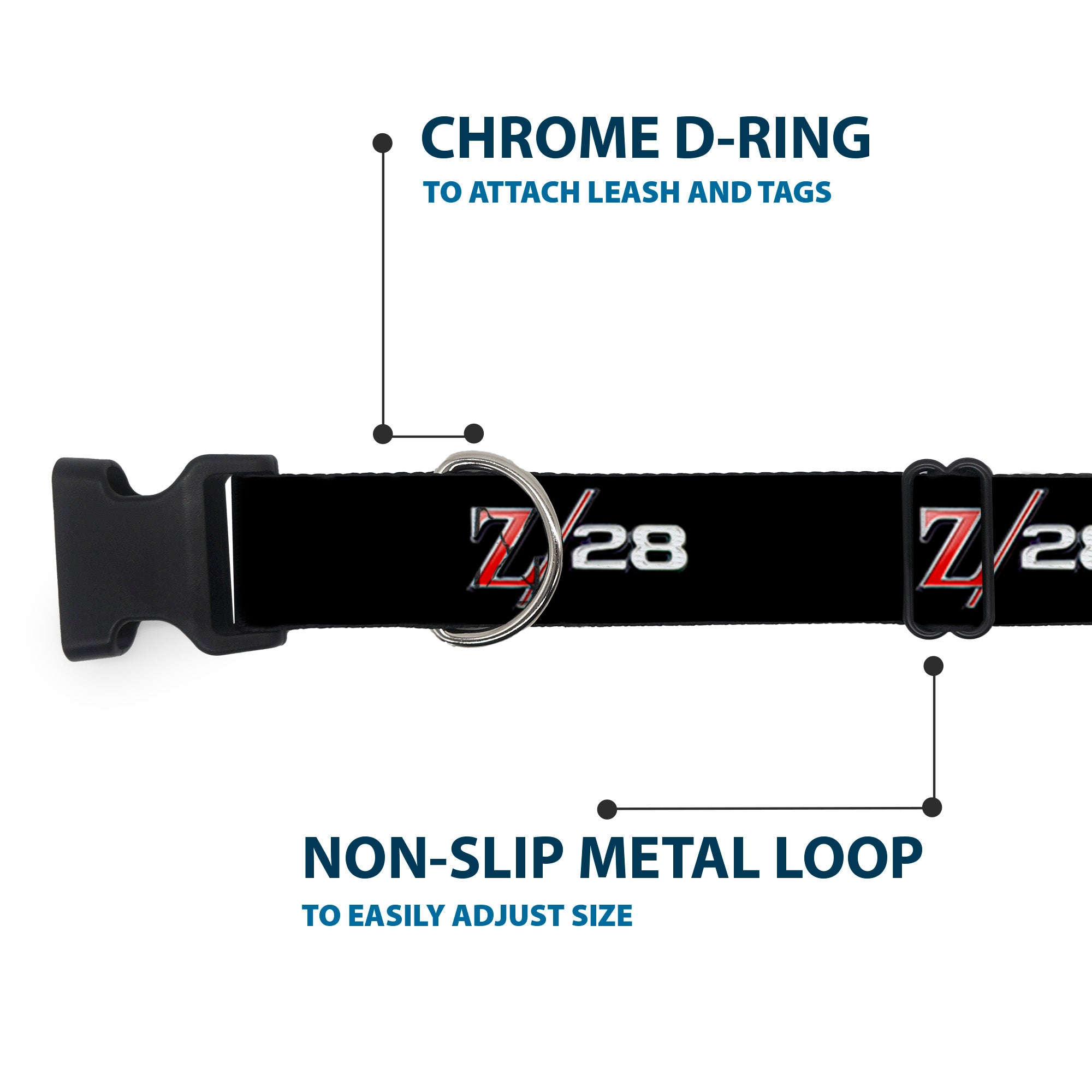 Plastic Clip Collar - 1969 Camaro Z/28 Emblem Black/Silvers/Red Plastic Clip Collars GM General Motors