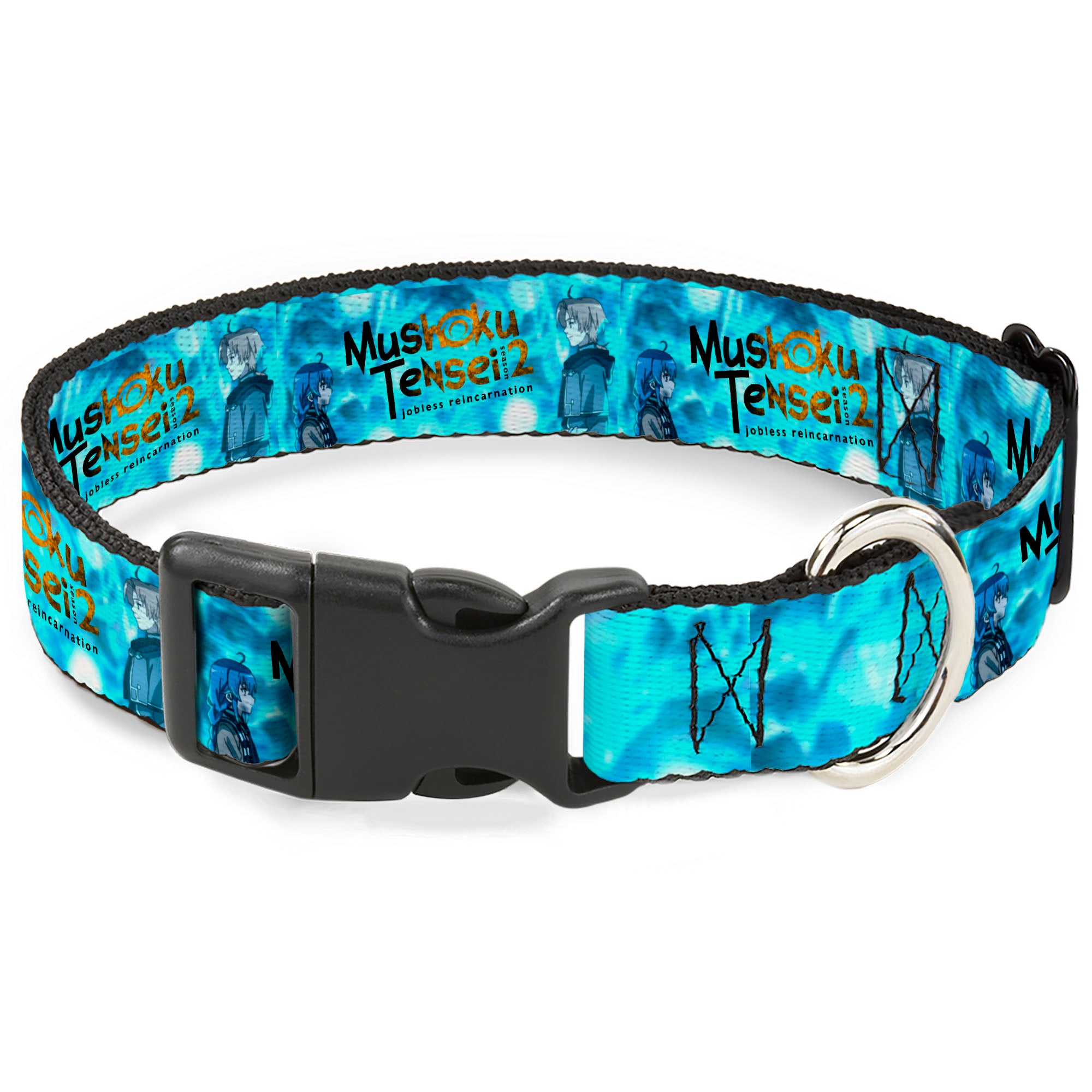 Plastic Clip Collar - MUSHOKU TENSEI Rudeus and Roxy Pose and Title Logo Blues Plastic Clip Collars Mushoku Tensei Jobless Reincarnation