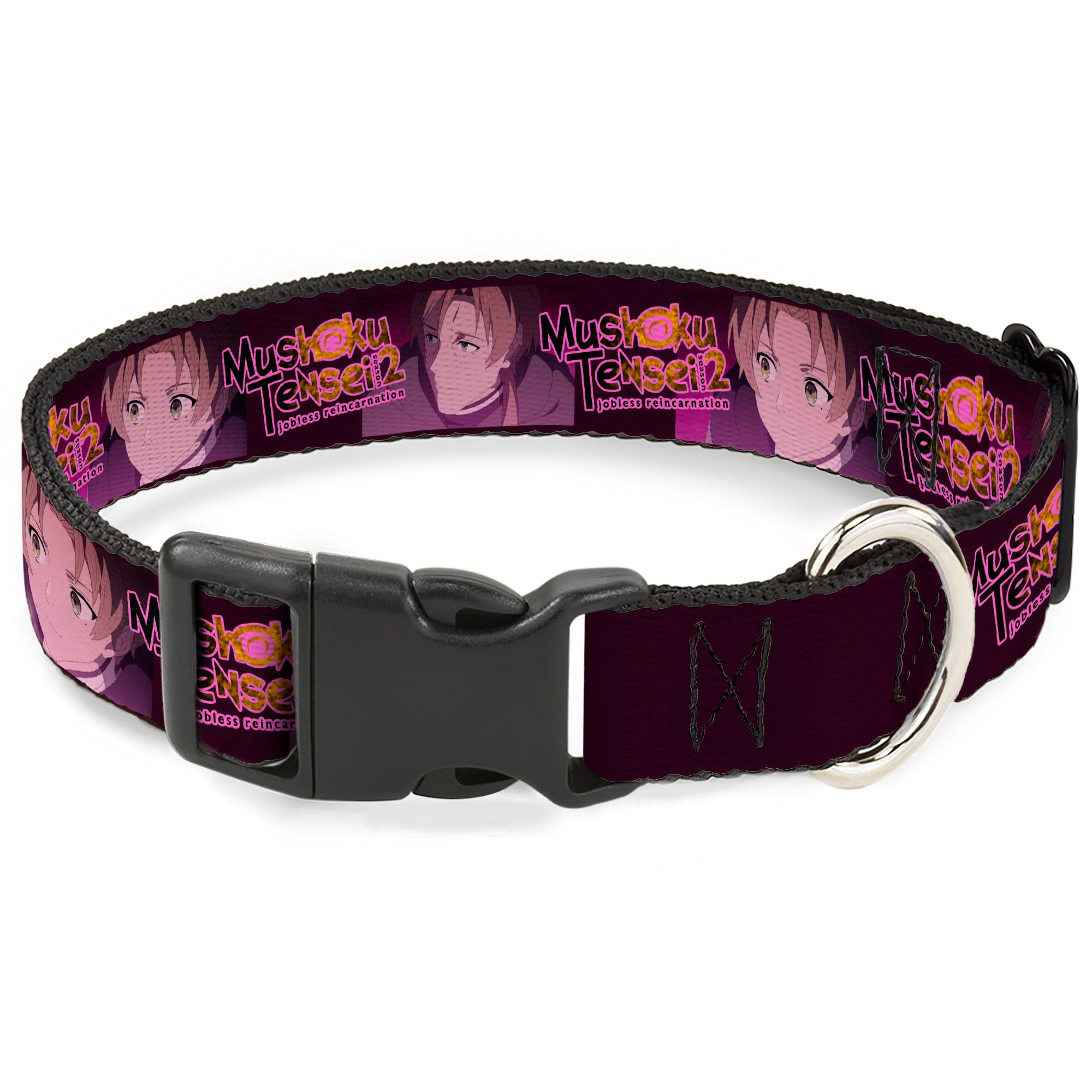 Plastic Clip Collar - MUSHOKU TENSEI Rudeus and Paul Pose and Title Logo Pinks Plastic Clip Collars Mushoku Tensei Jobless Reincarnation